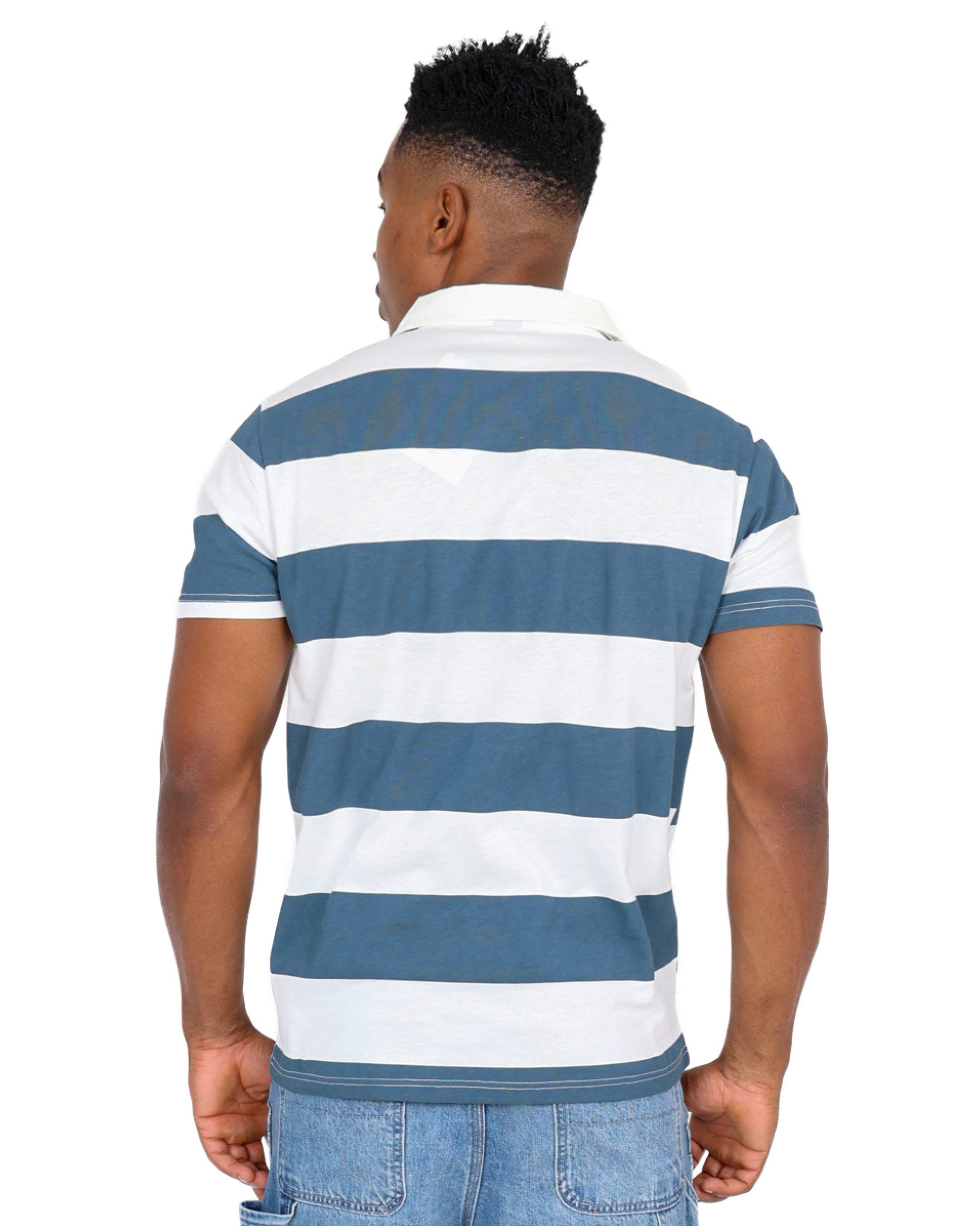 Short Sleeve Striped Rugby Golfer