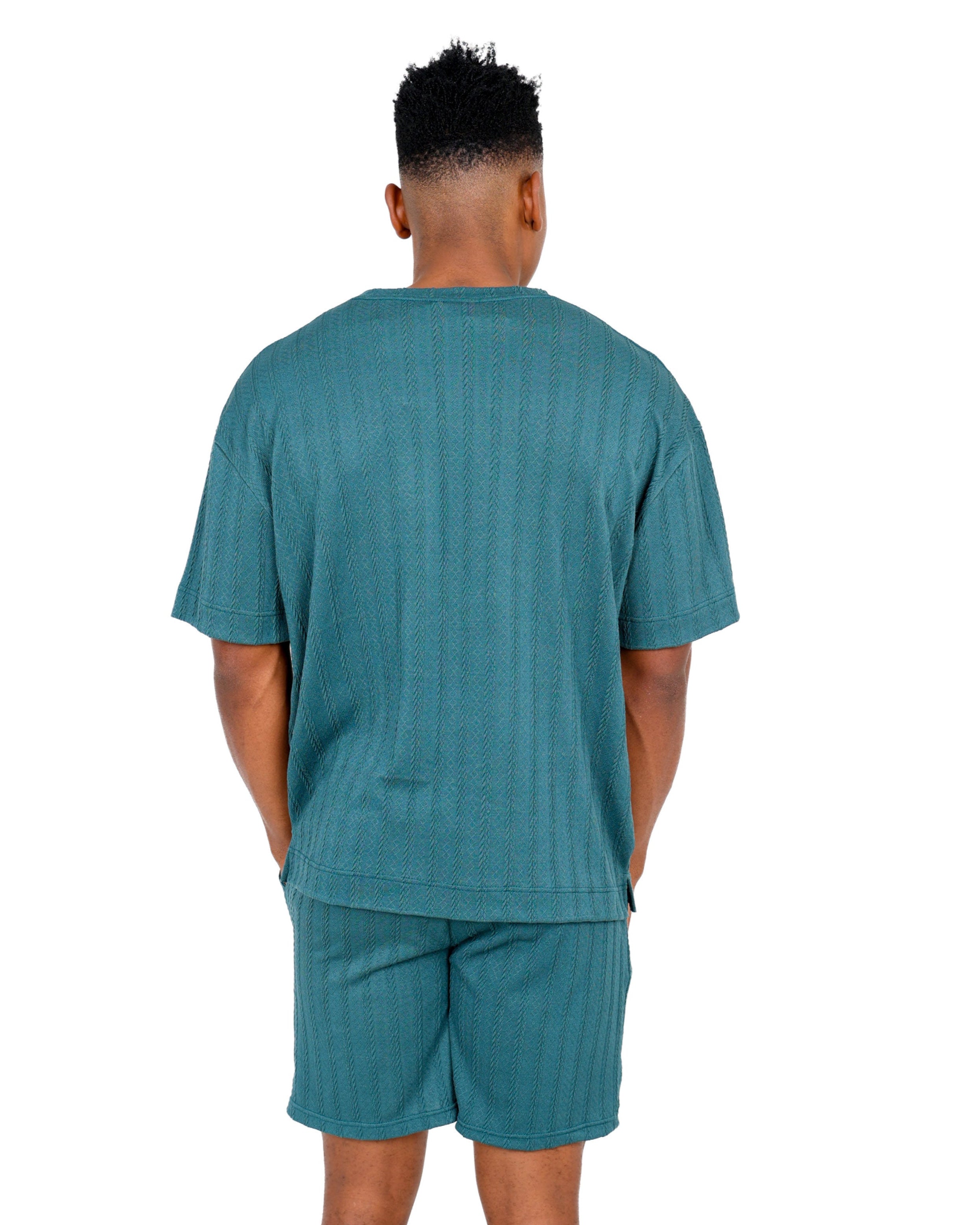 Teal Textured Jogger Short