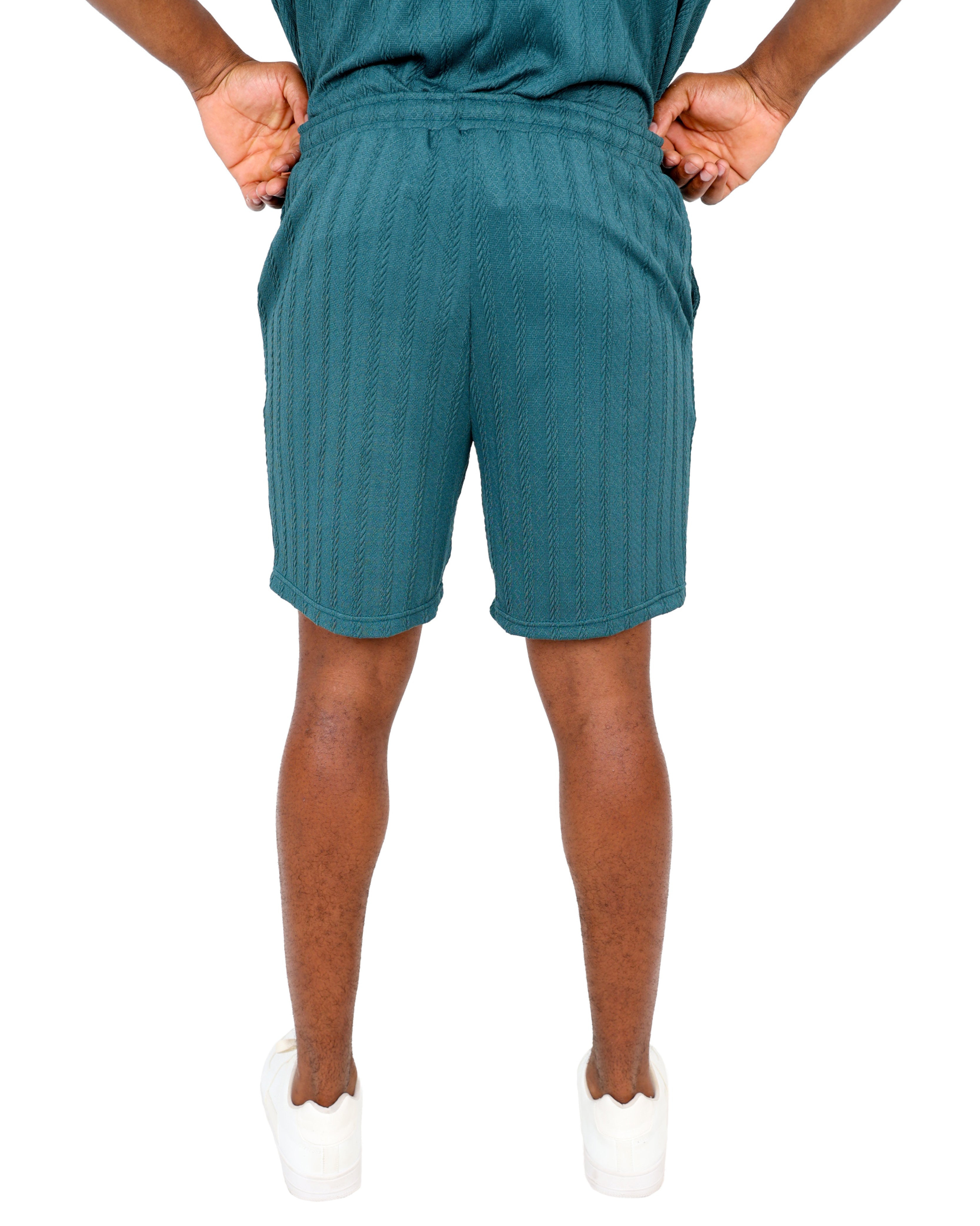 Teal Textured Jogger Short