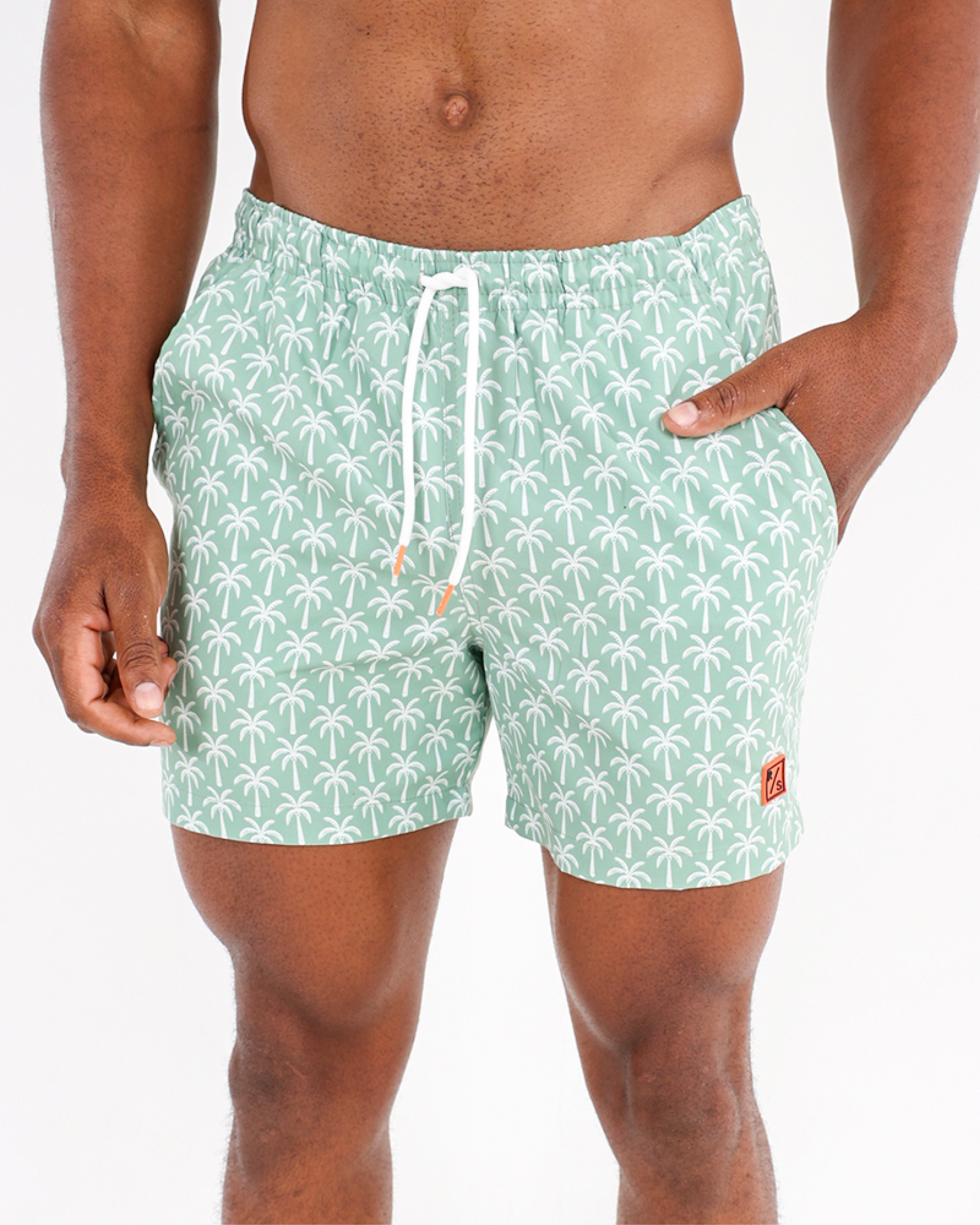 Large Palm Print Swim Shorts