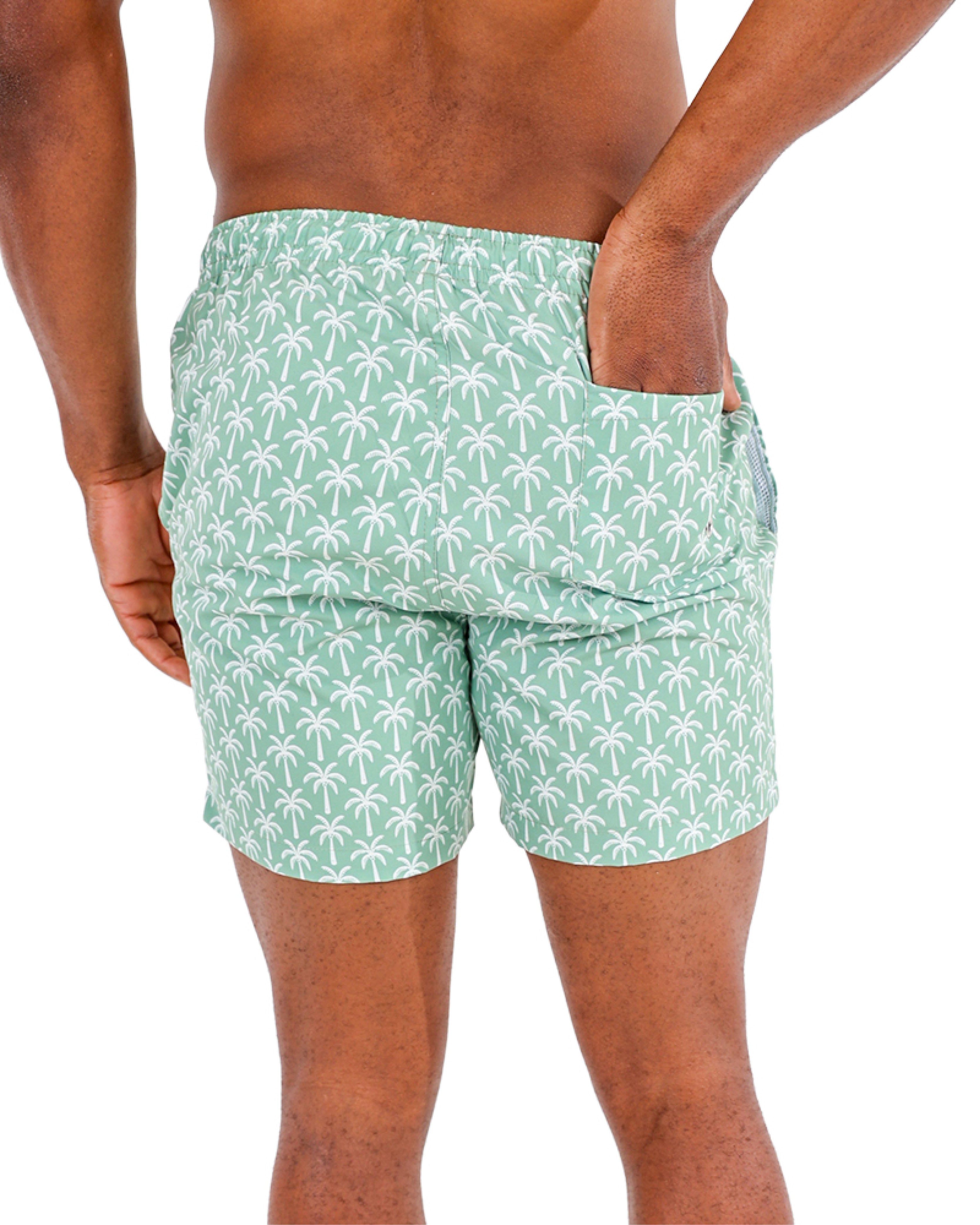Large Palm Print Swim Shorts