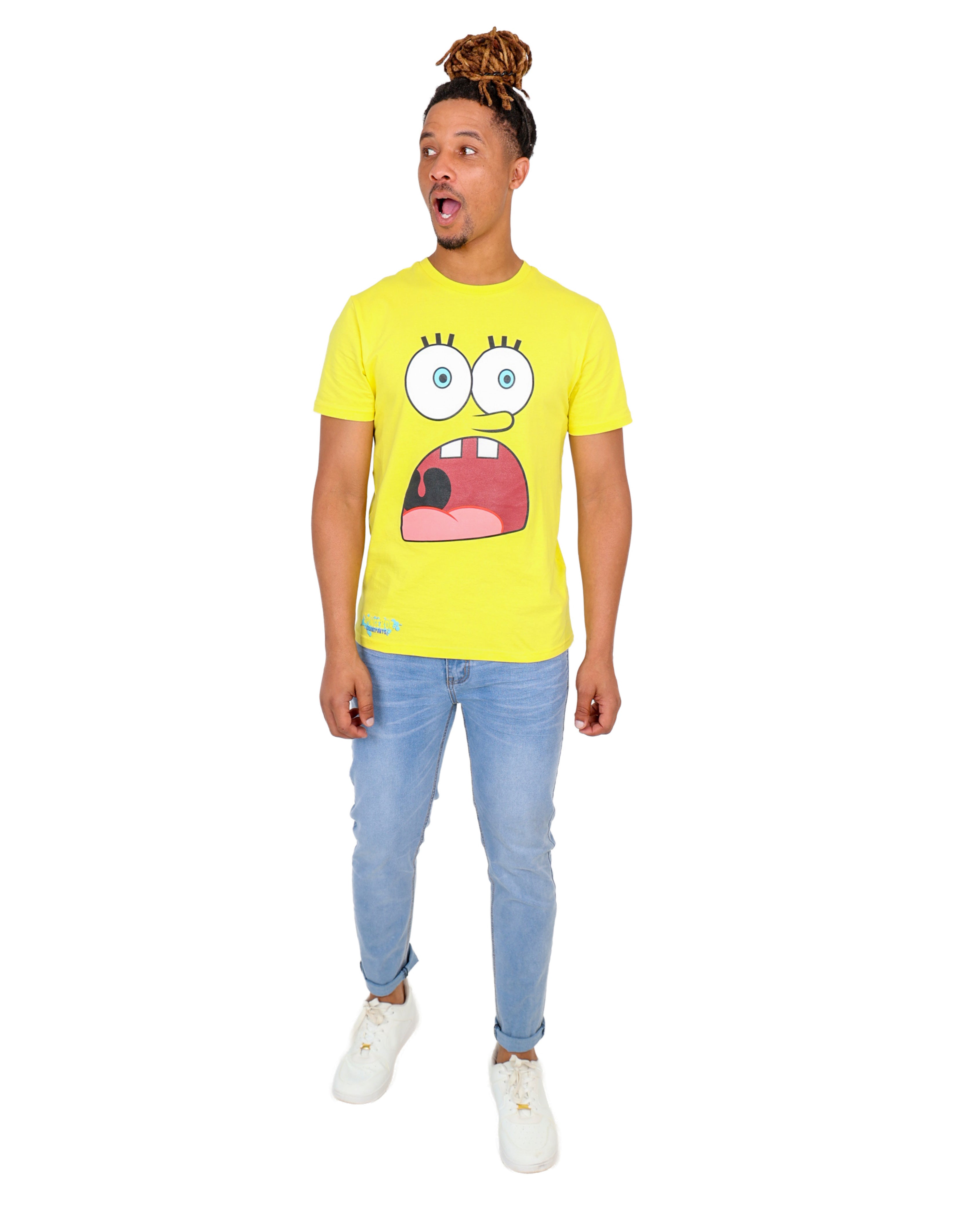 Short Sleeve Yellow Spongebob Graphic T-Shirt