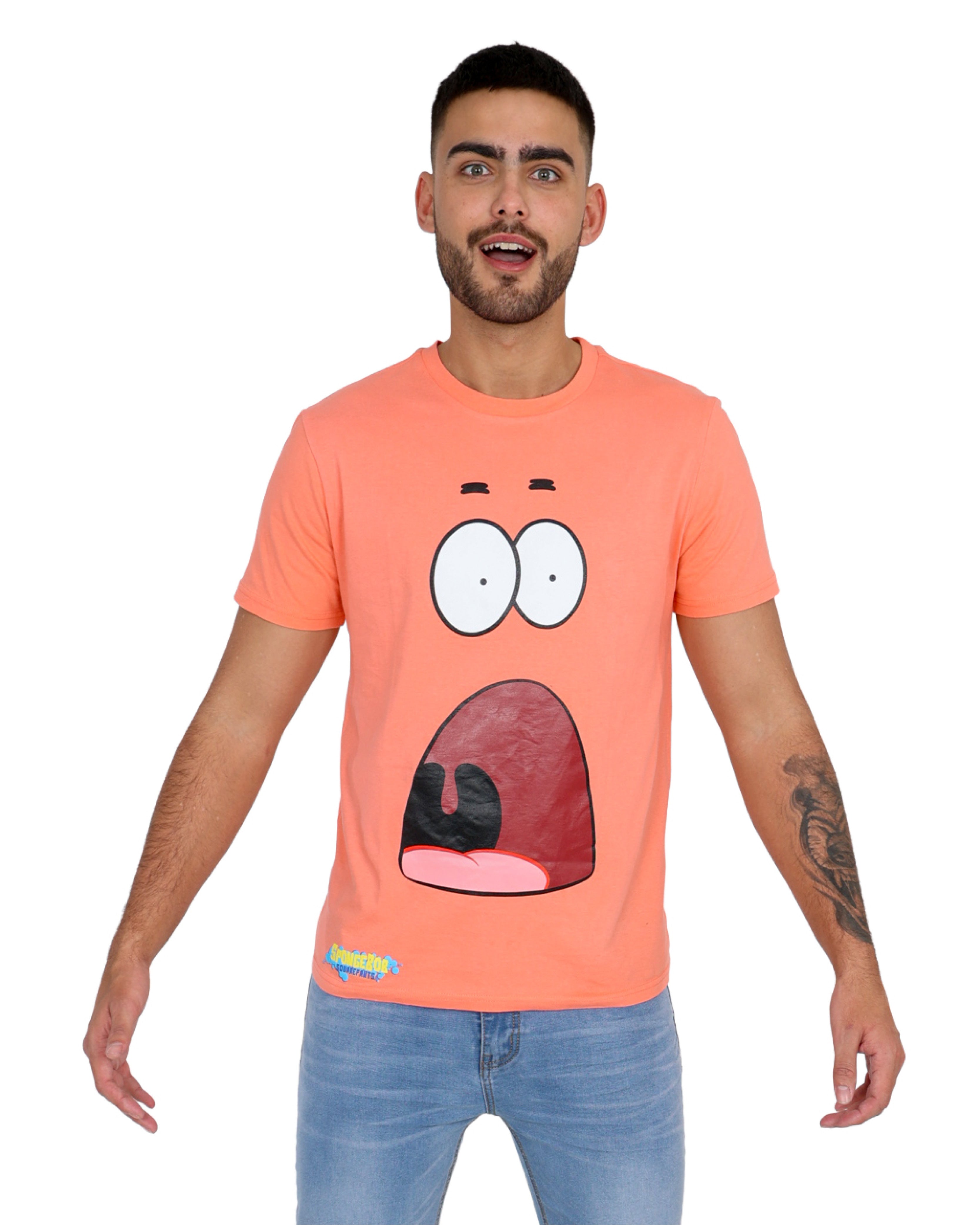Short Sleeve Patrick Star Surprised Graphic T-Shirt