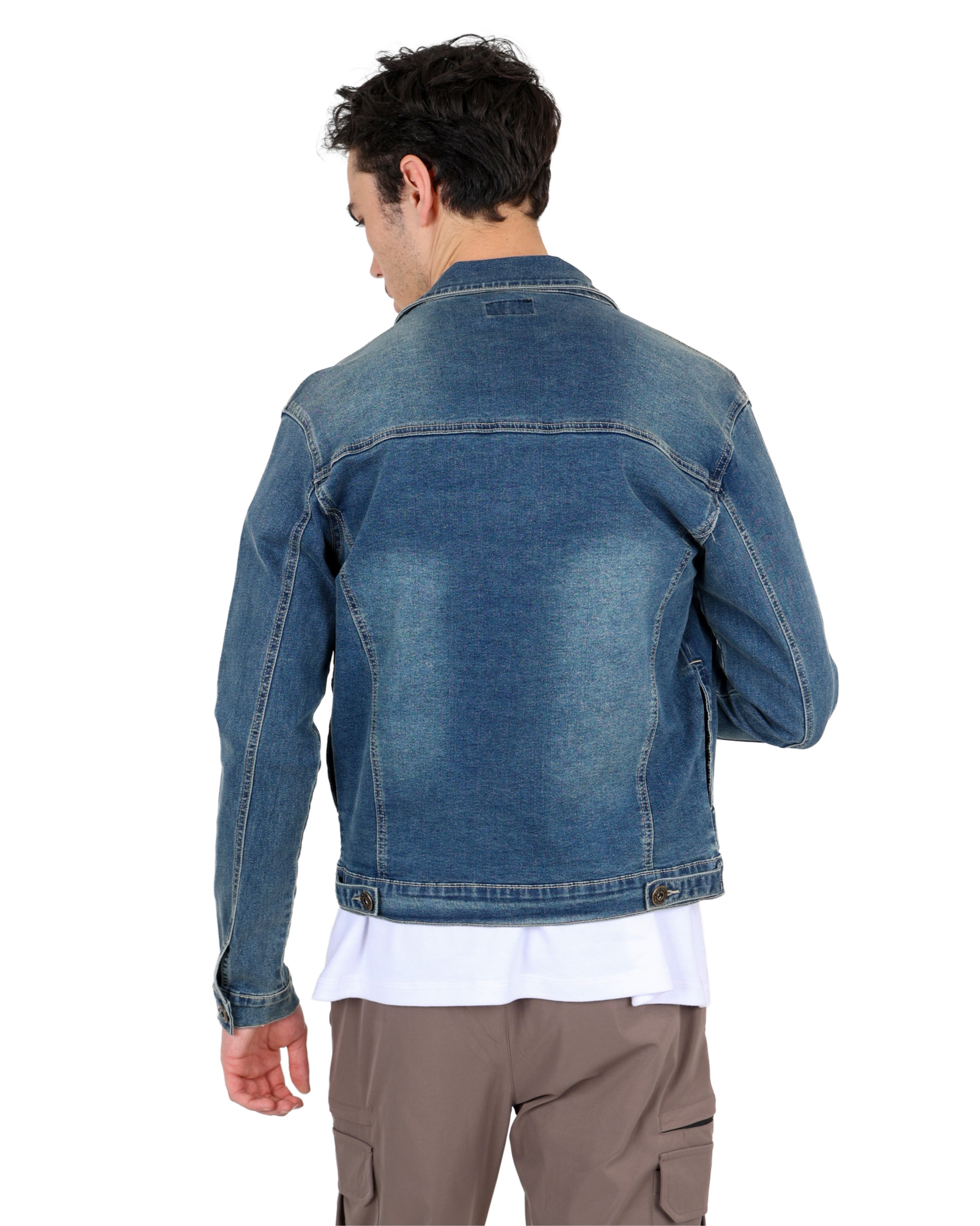 Dark Indigo Styled Up Double Patch Pocket Denim Jacket