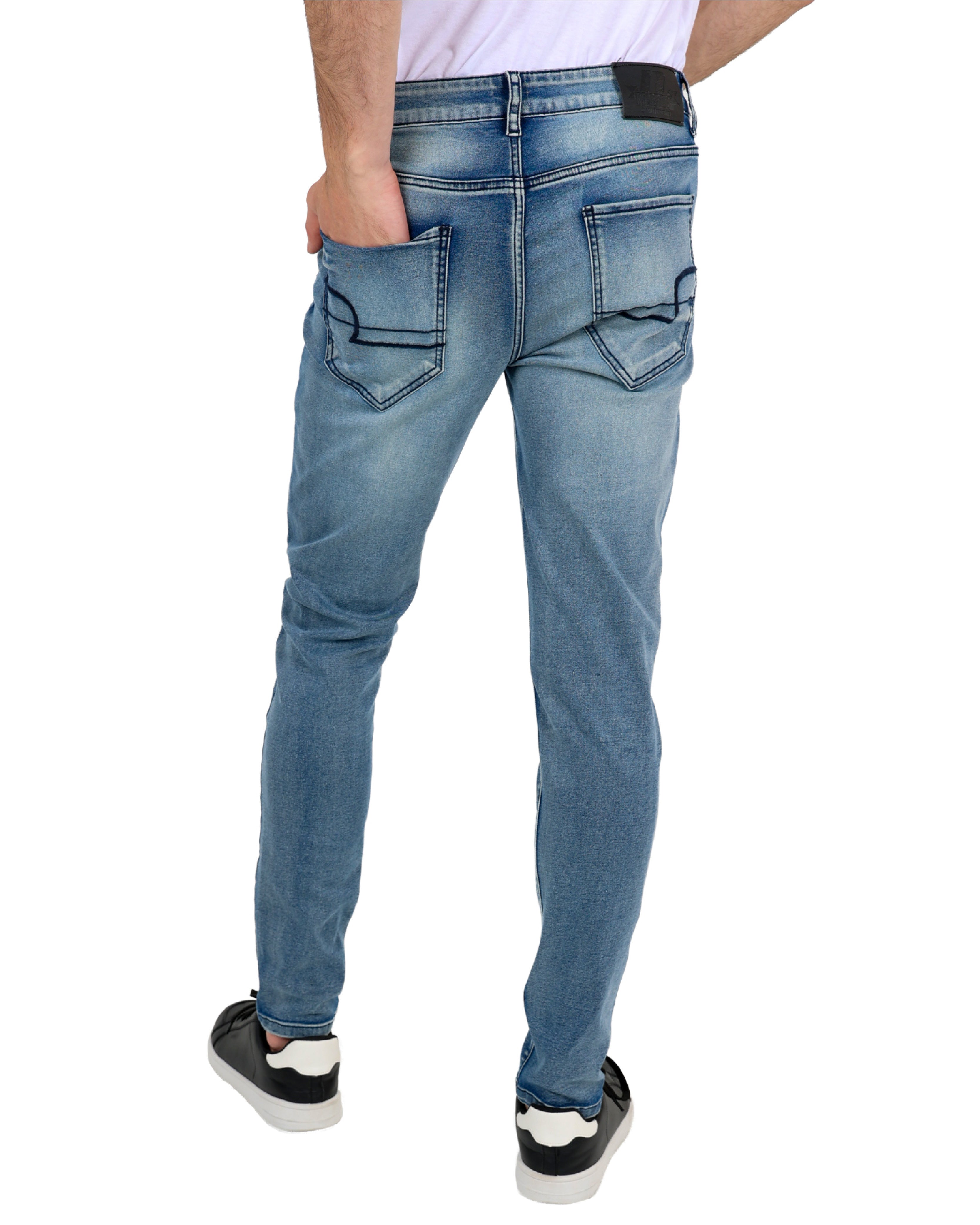 Light Indigo Rip & Repair Skinny Jeans