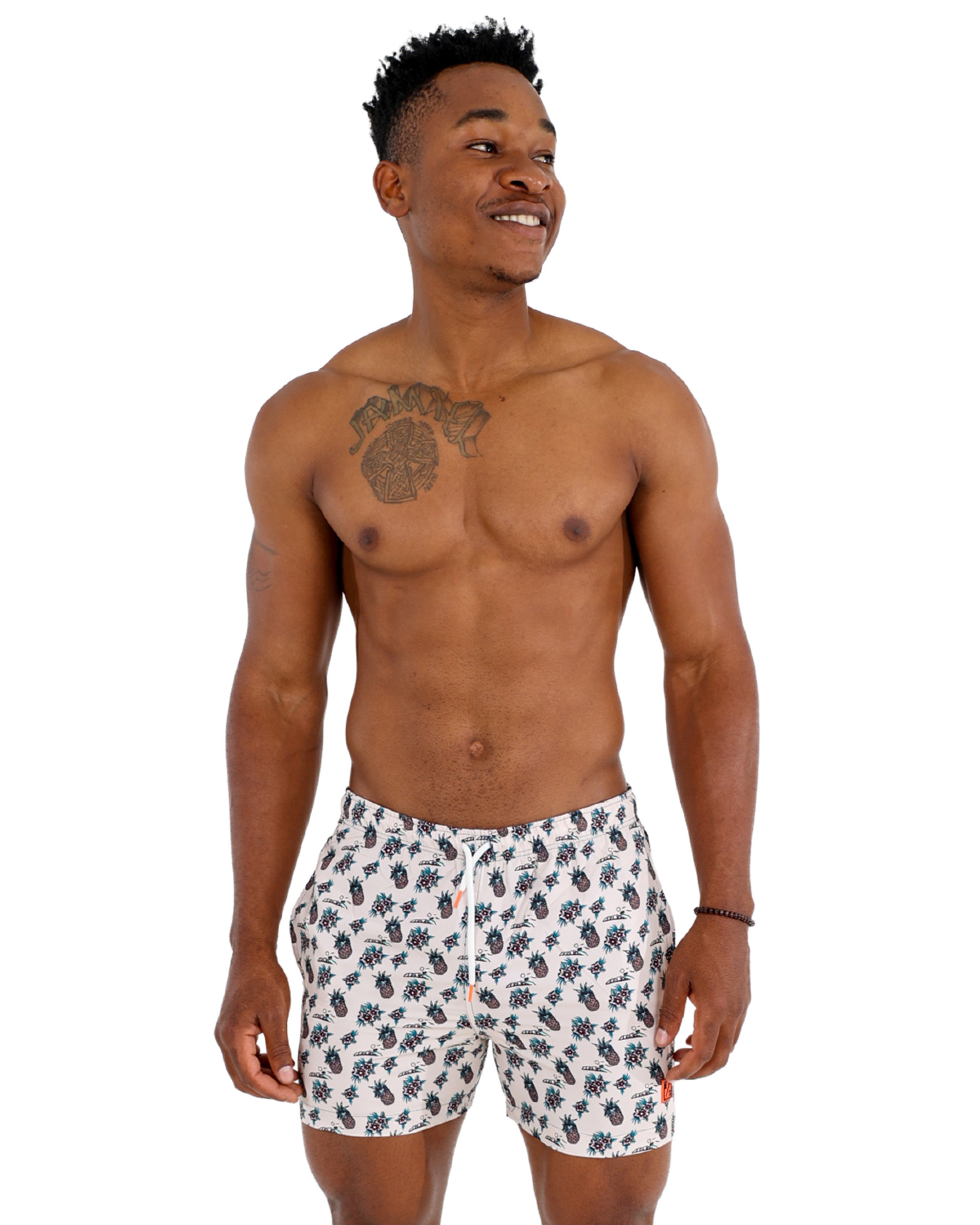 Pineapple Floral Print Swim Shorts