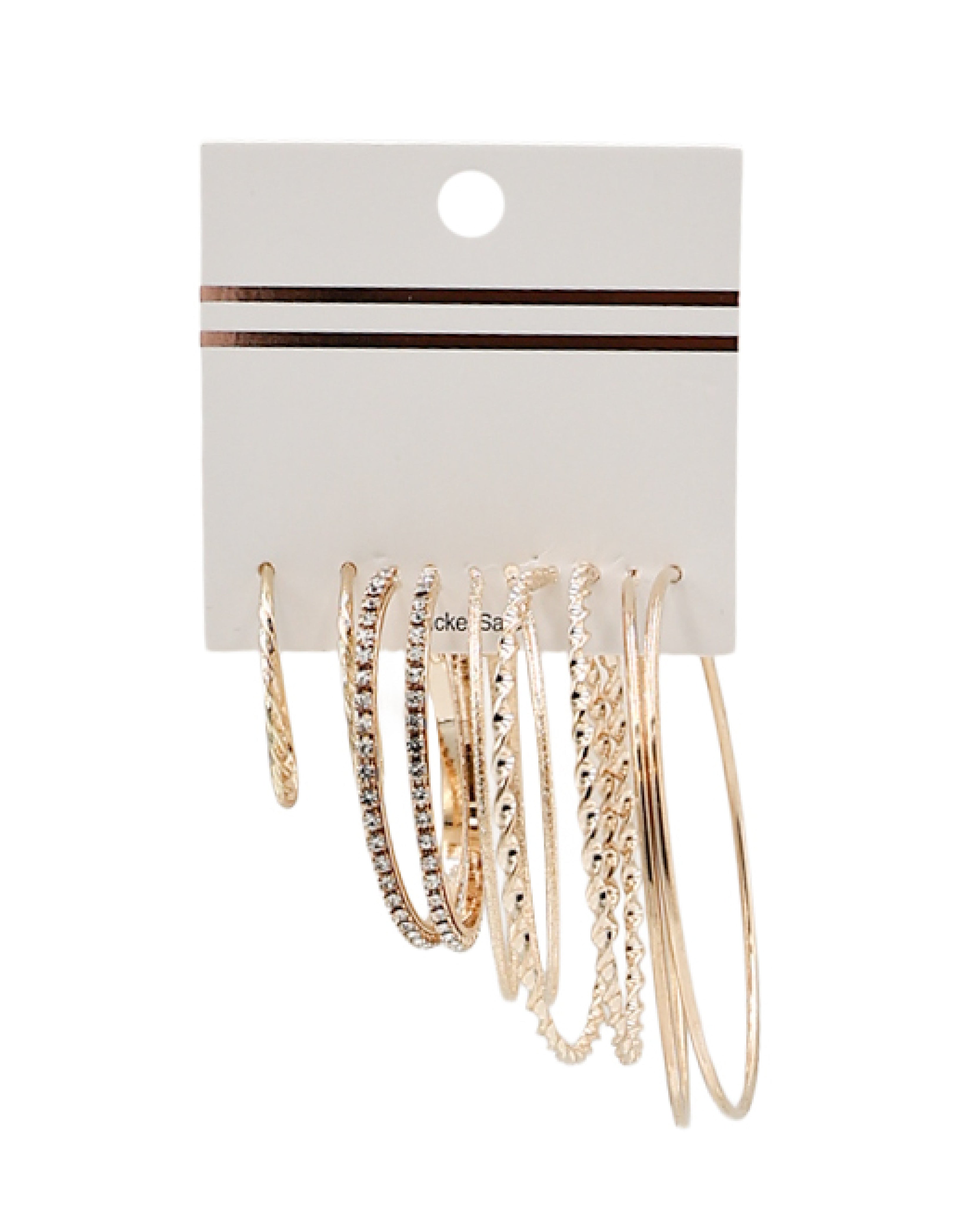 4 Pack Gold Assorted Hoop Earrings