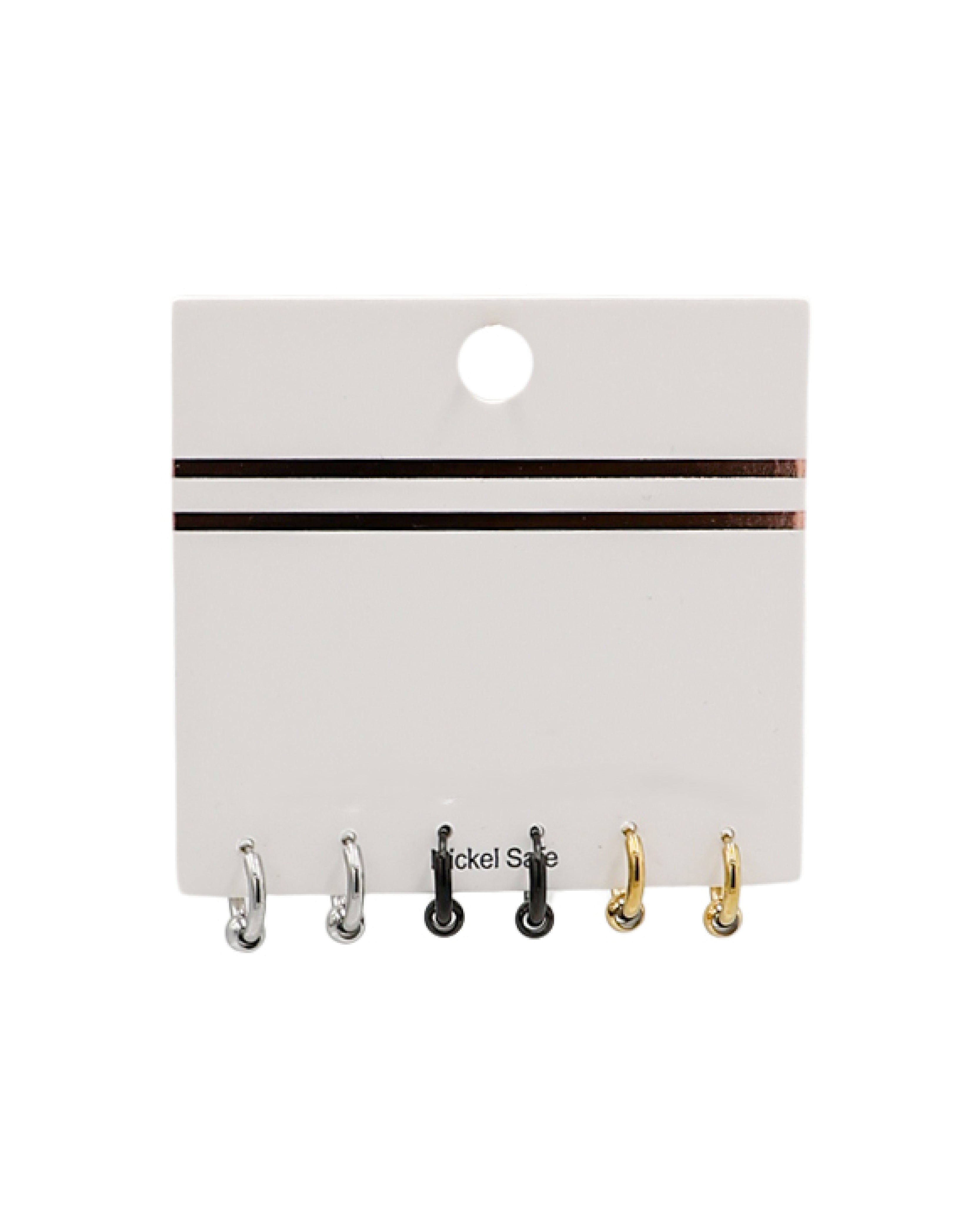 3 Pack Men's Ball Huggie Hoop Earrings