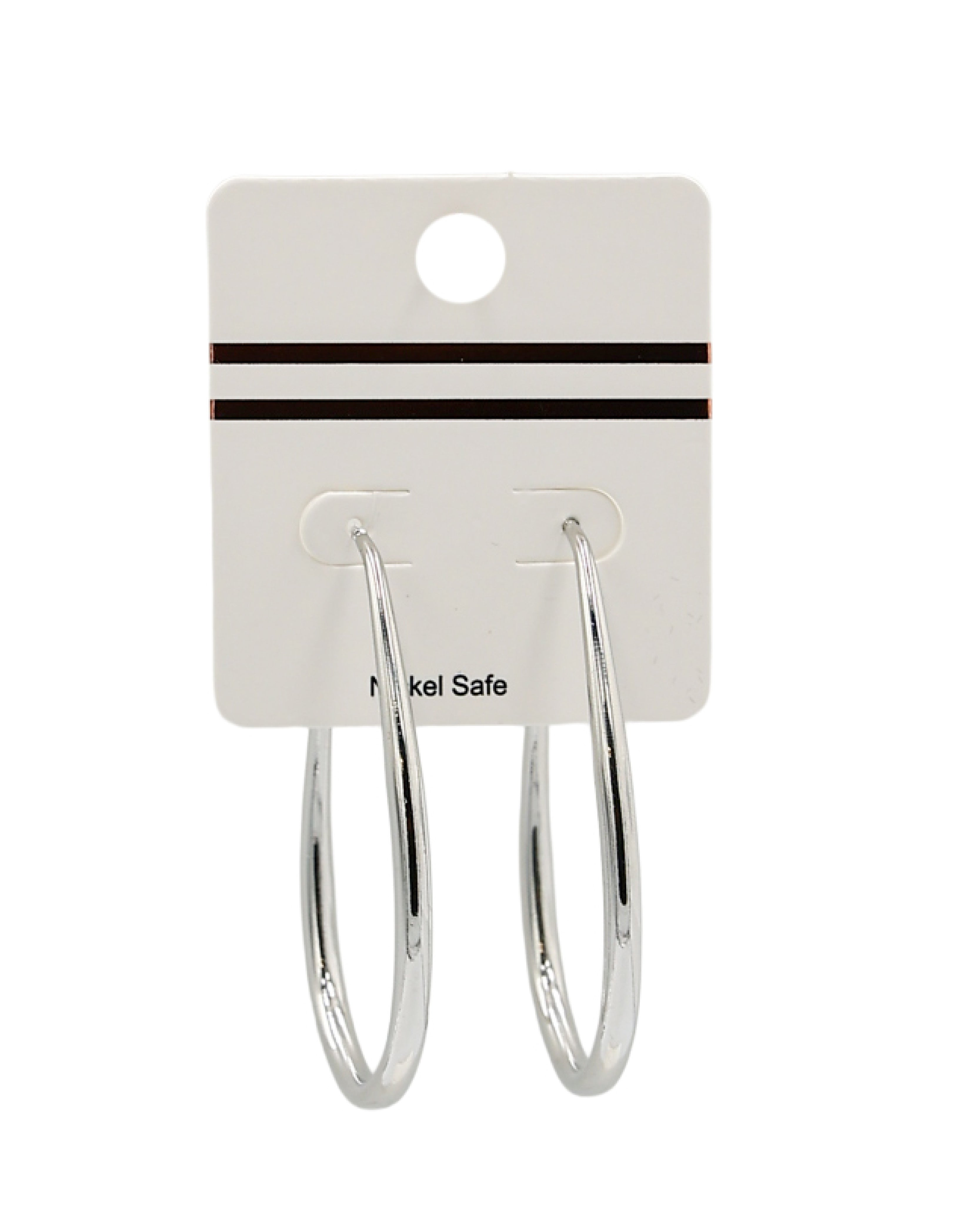 Silver Teardrop Hoop Earrings