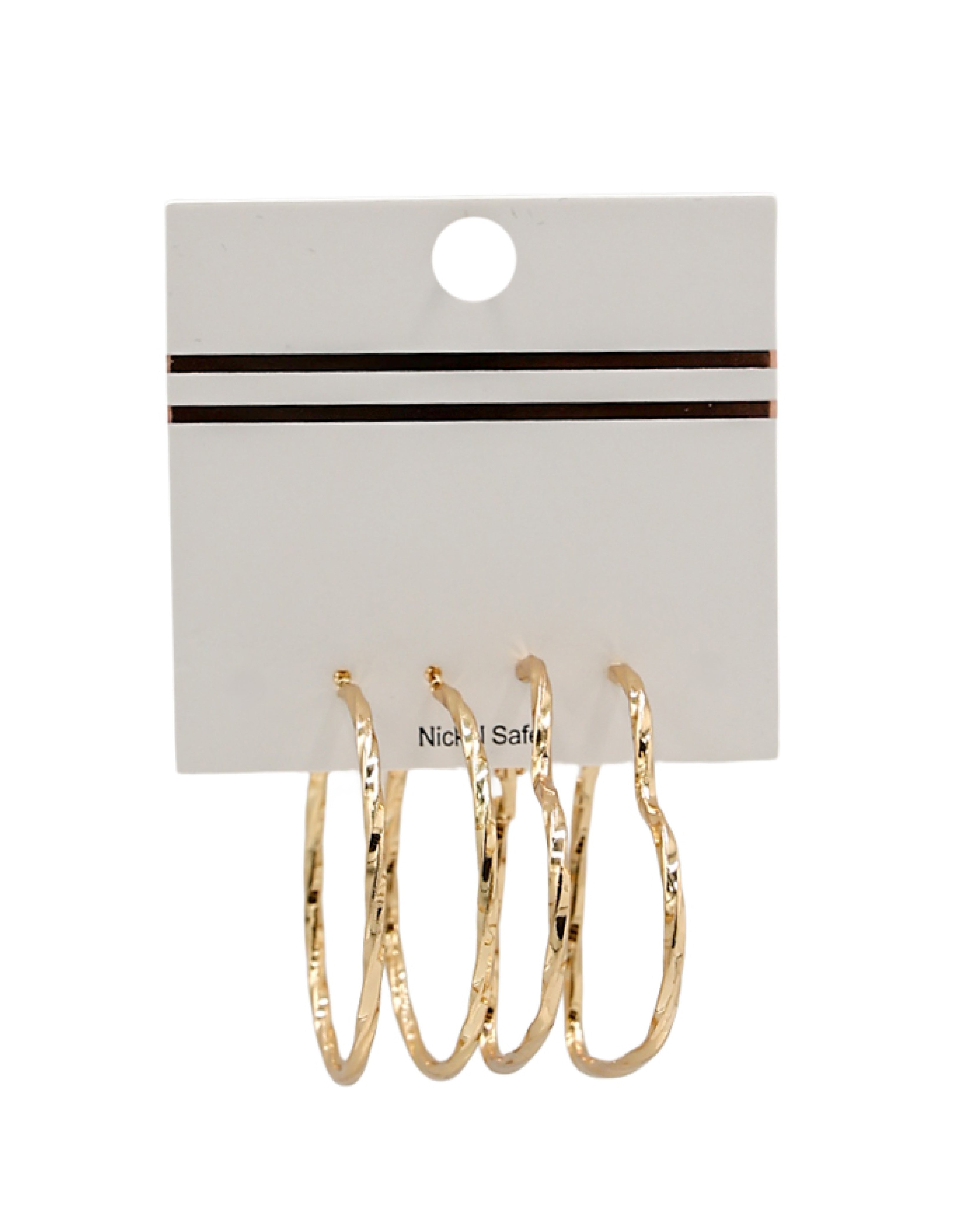 Twisted 2 Pack Gold Round & Heart Hoop Earrings