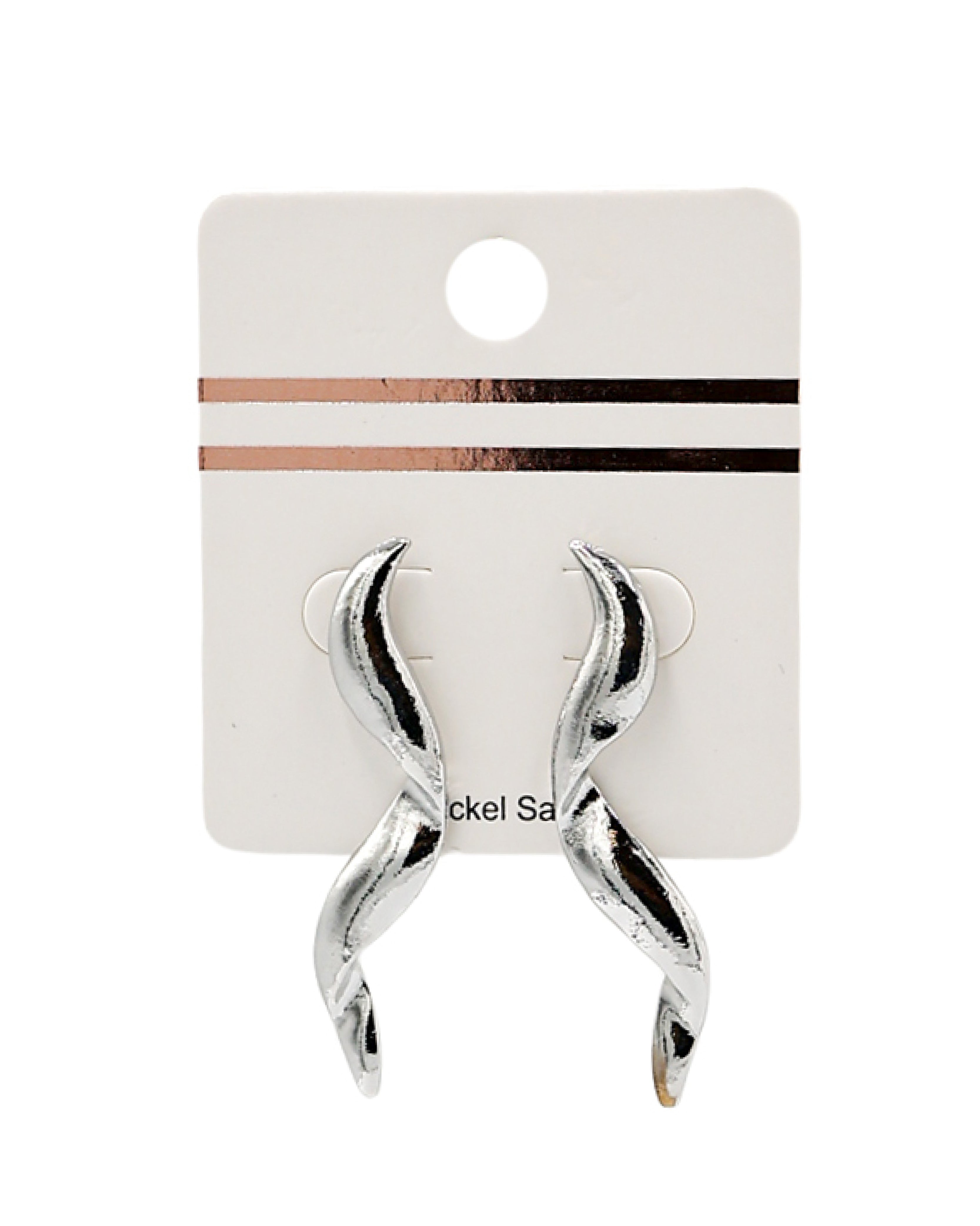 Silver Drop Twirl Earings