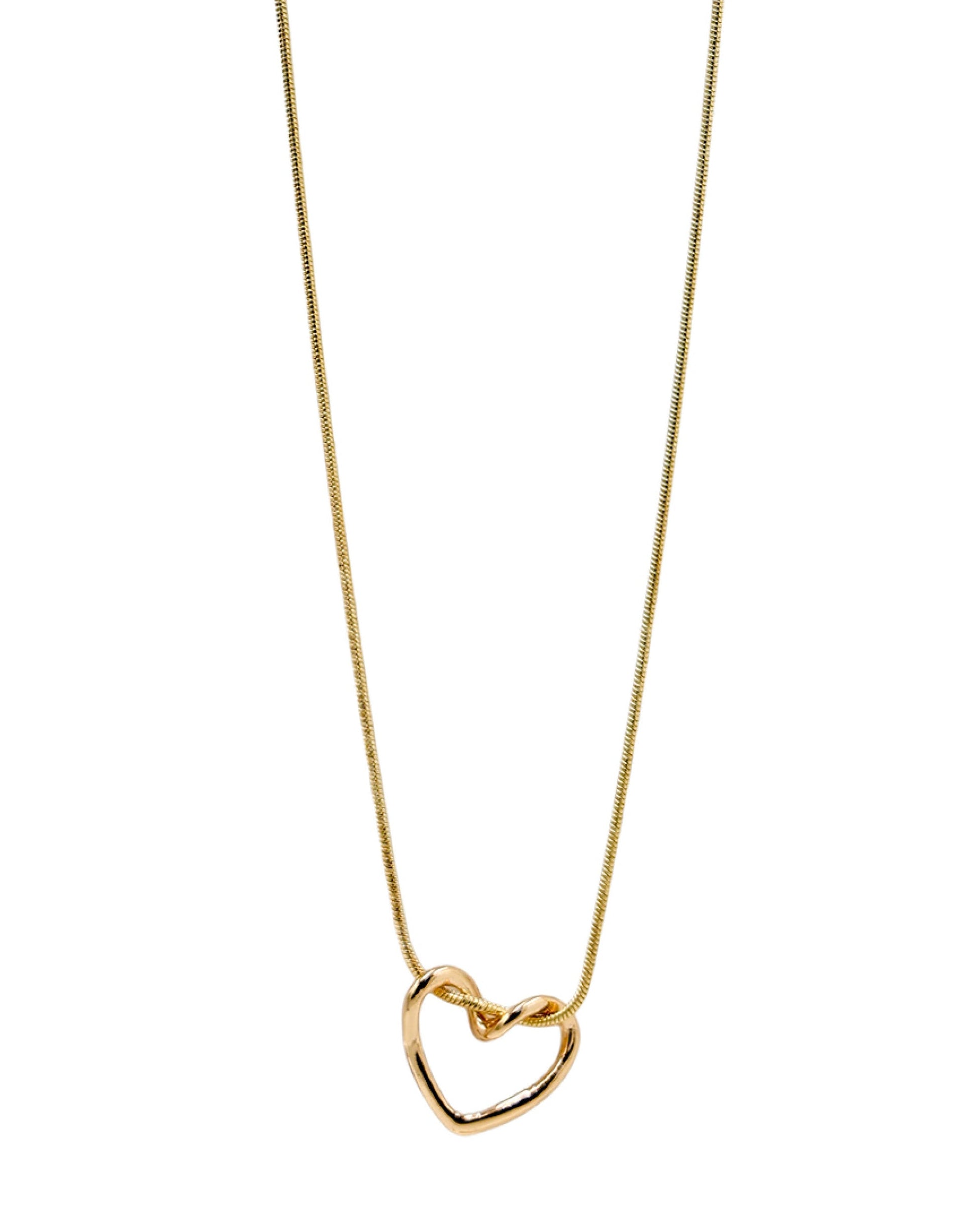Gold Looped Heart Rope Necklace