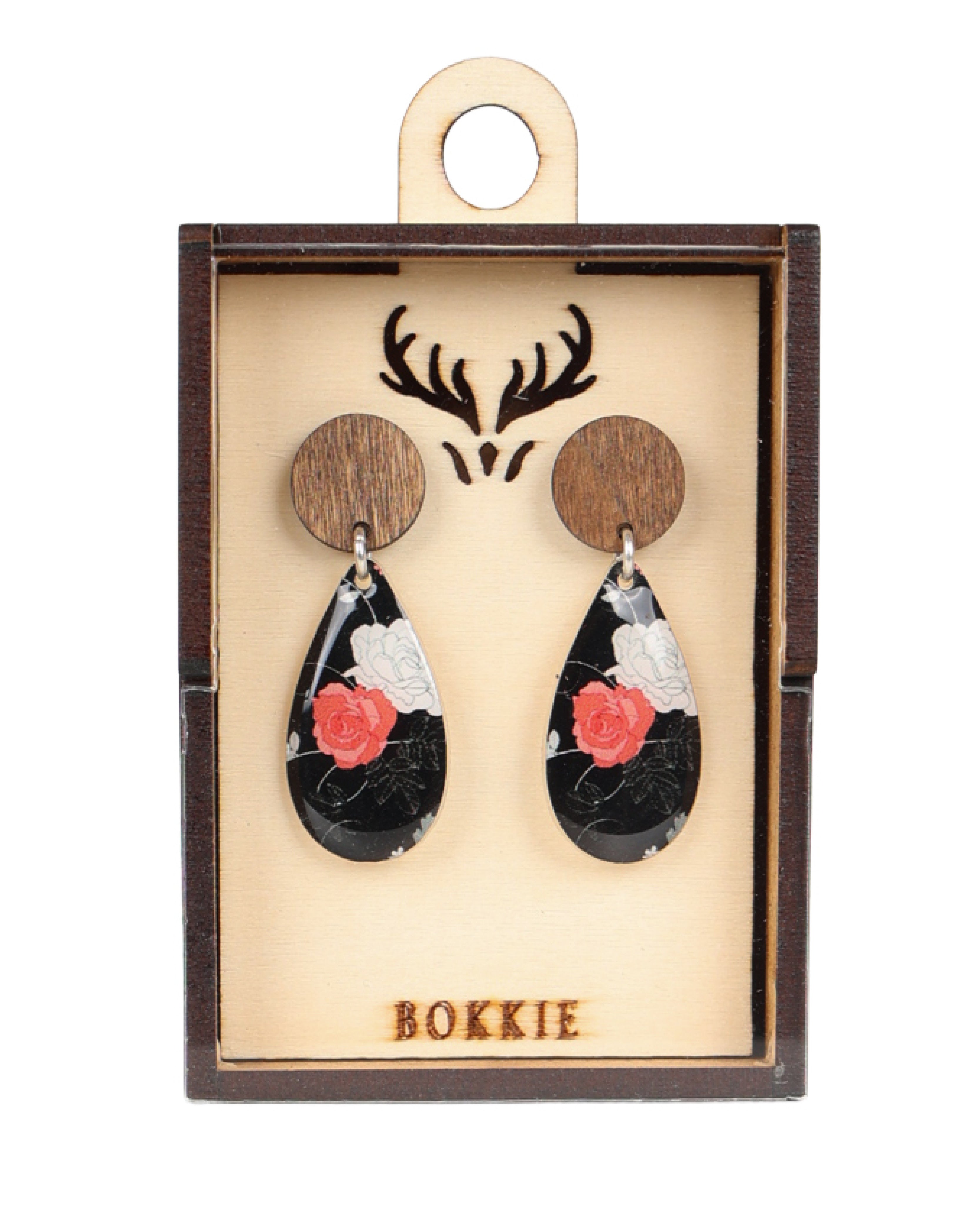 Black Rose Drop Earrings