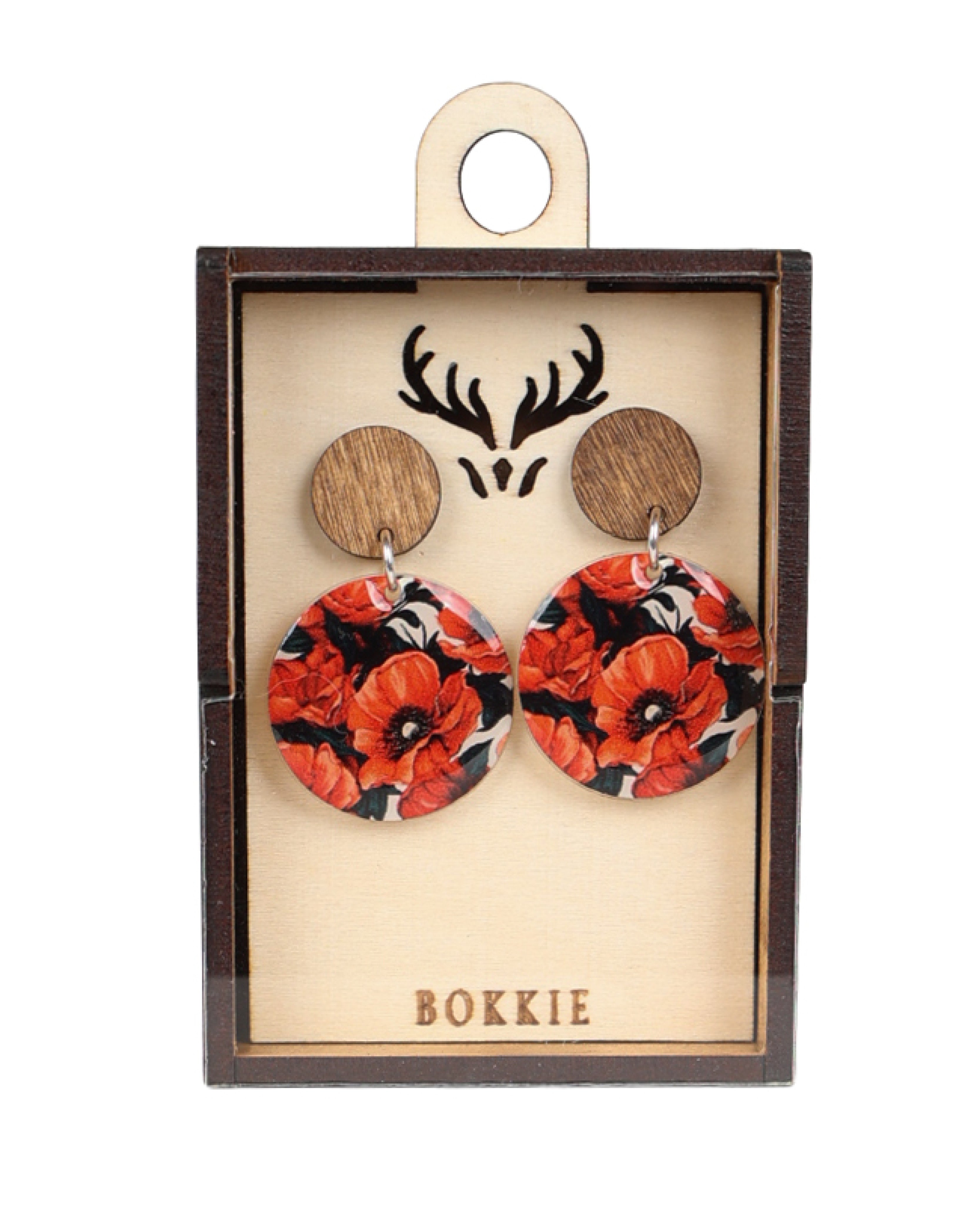Red Poppy Drop Earrings