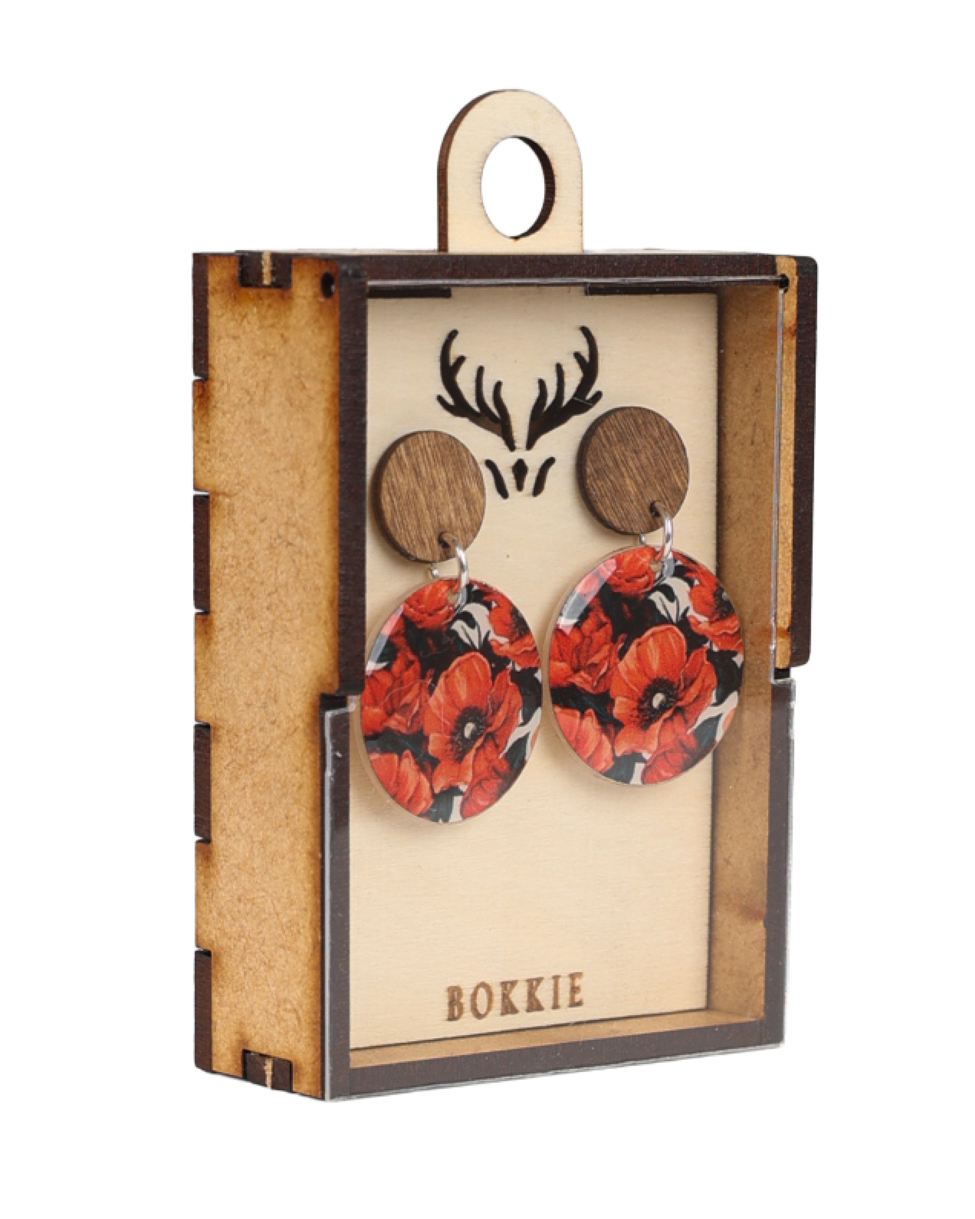 Red Poppy Drop Earrings
