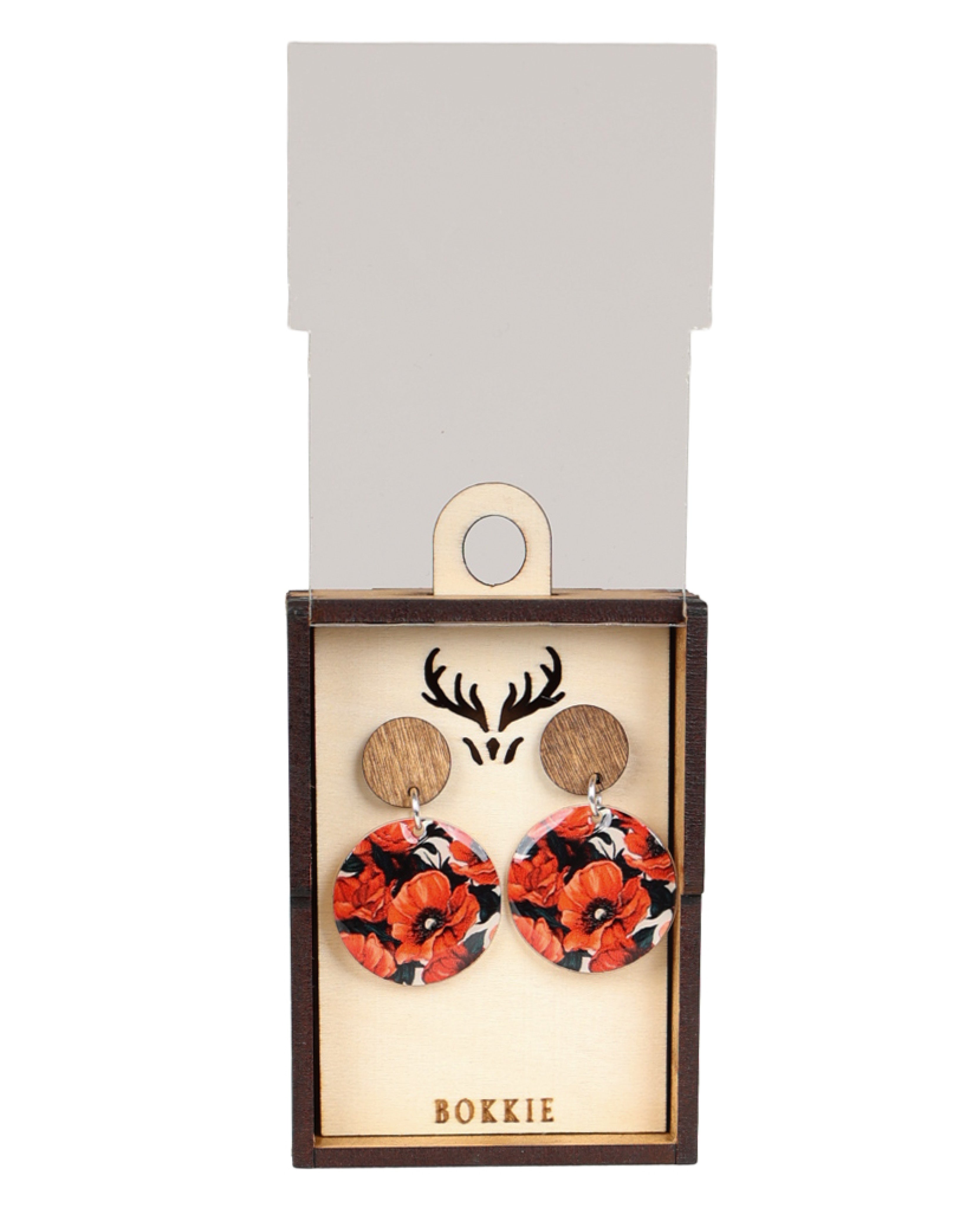Red Poppy Drop Earrings