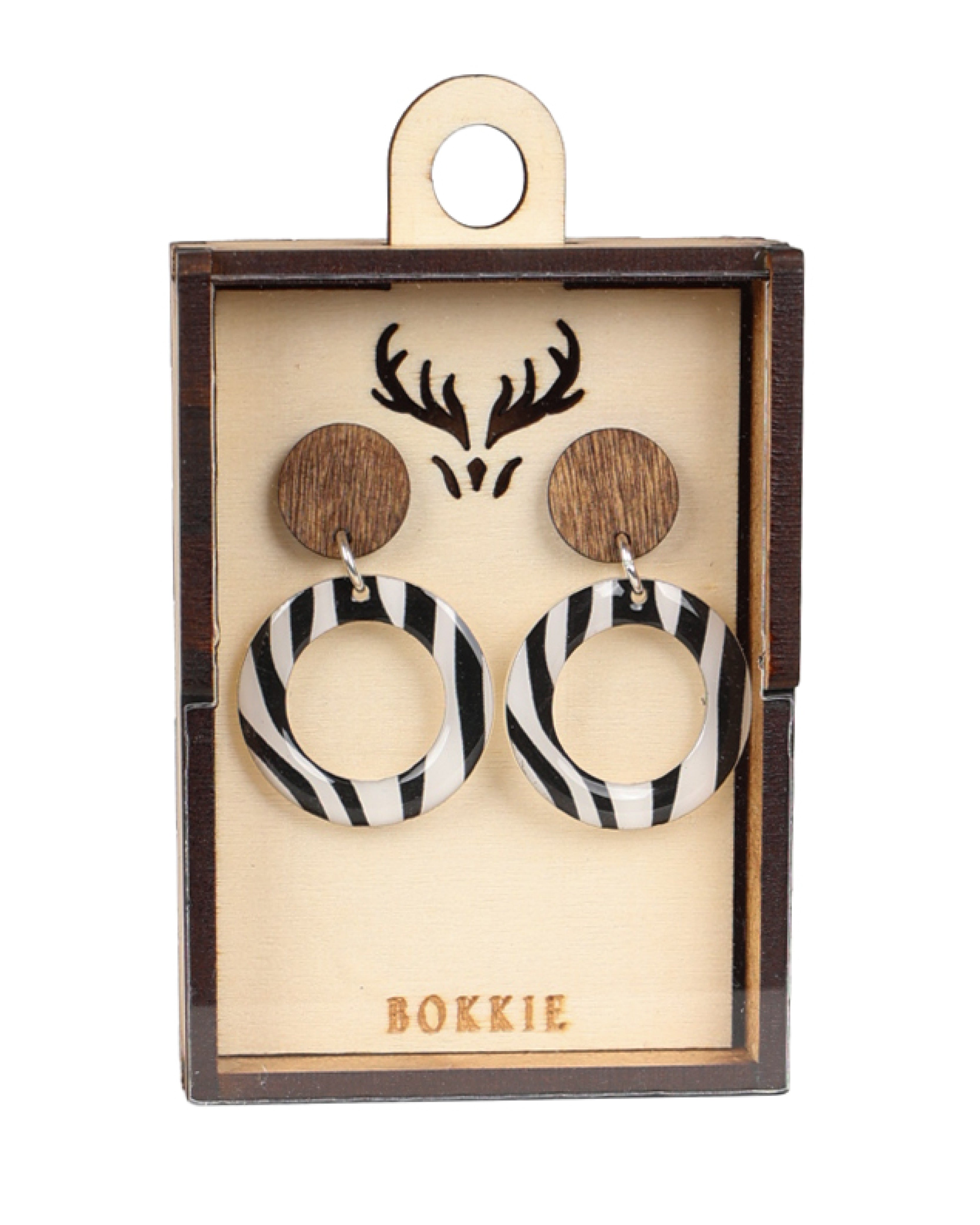 Zebra Ring Drop Earrings