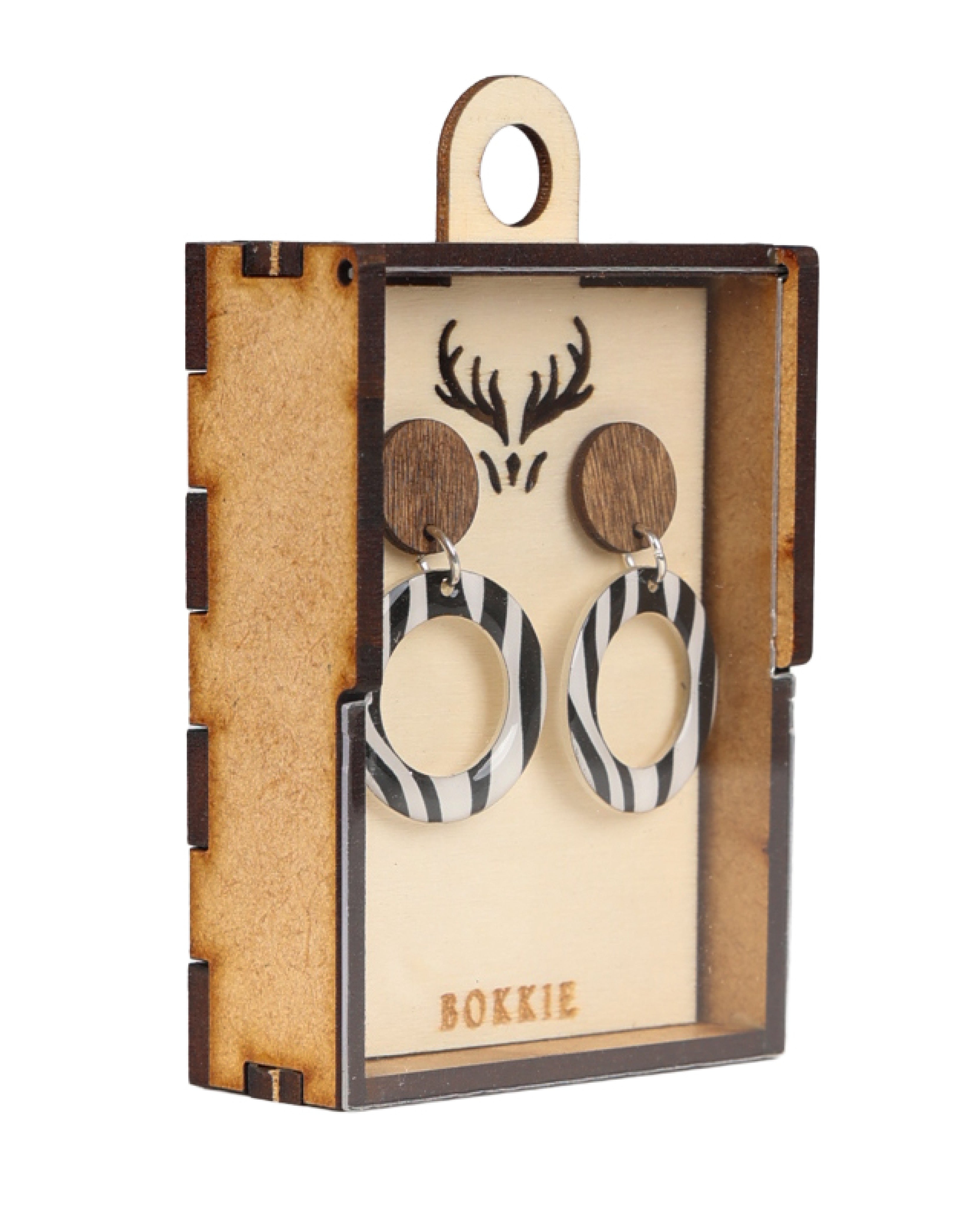 Zebra Ring Drop Earrings