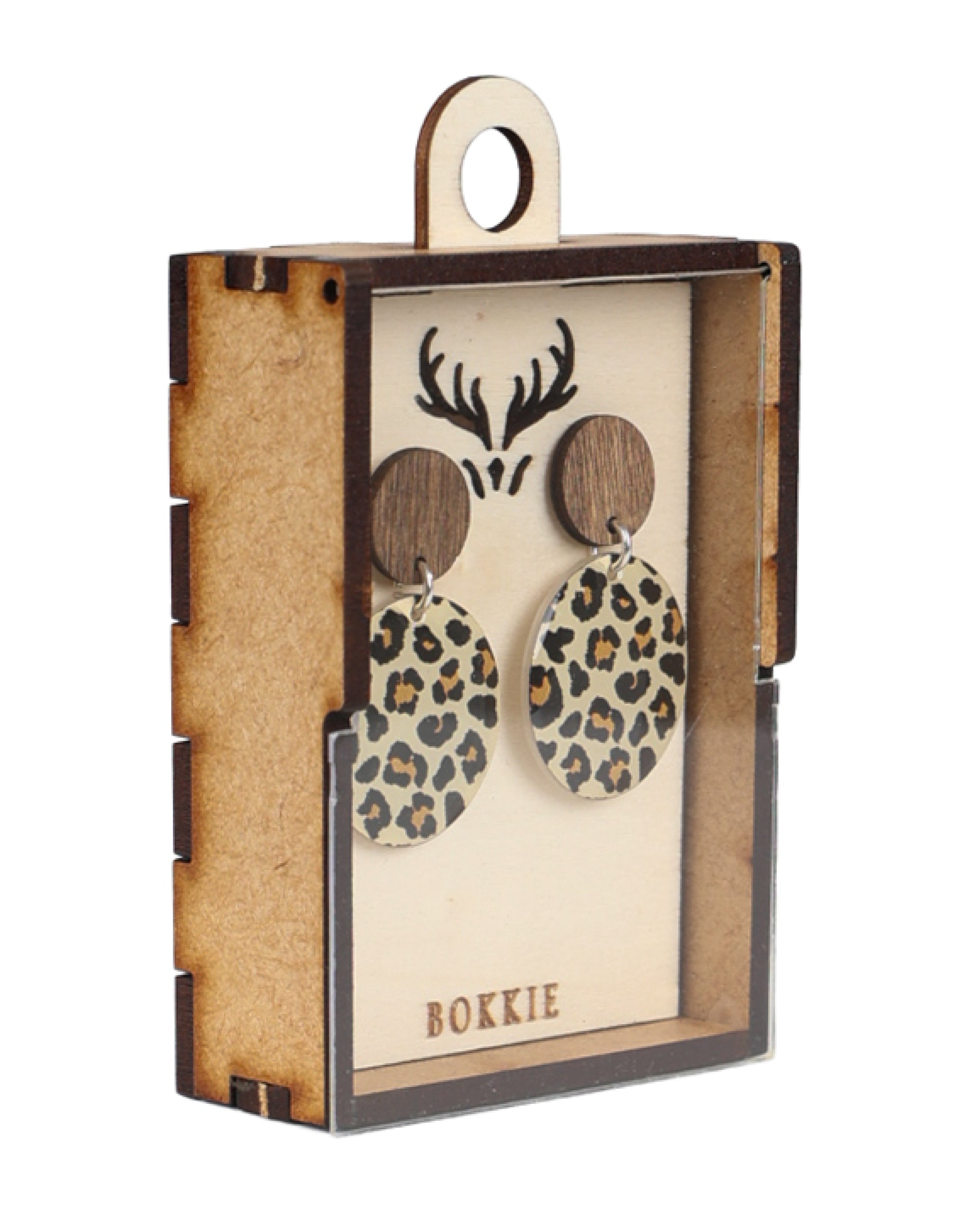 Leopard Circle Drop Earrings