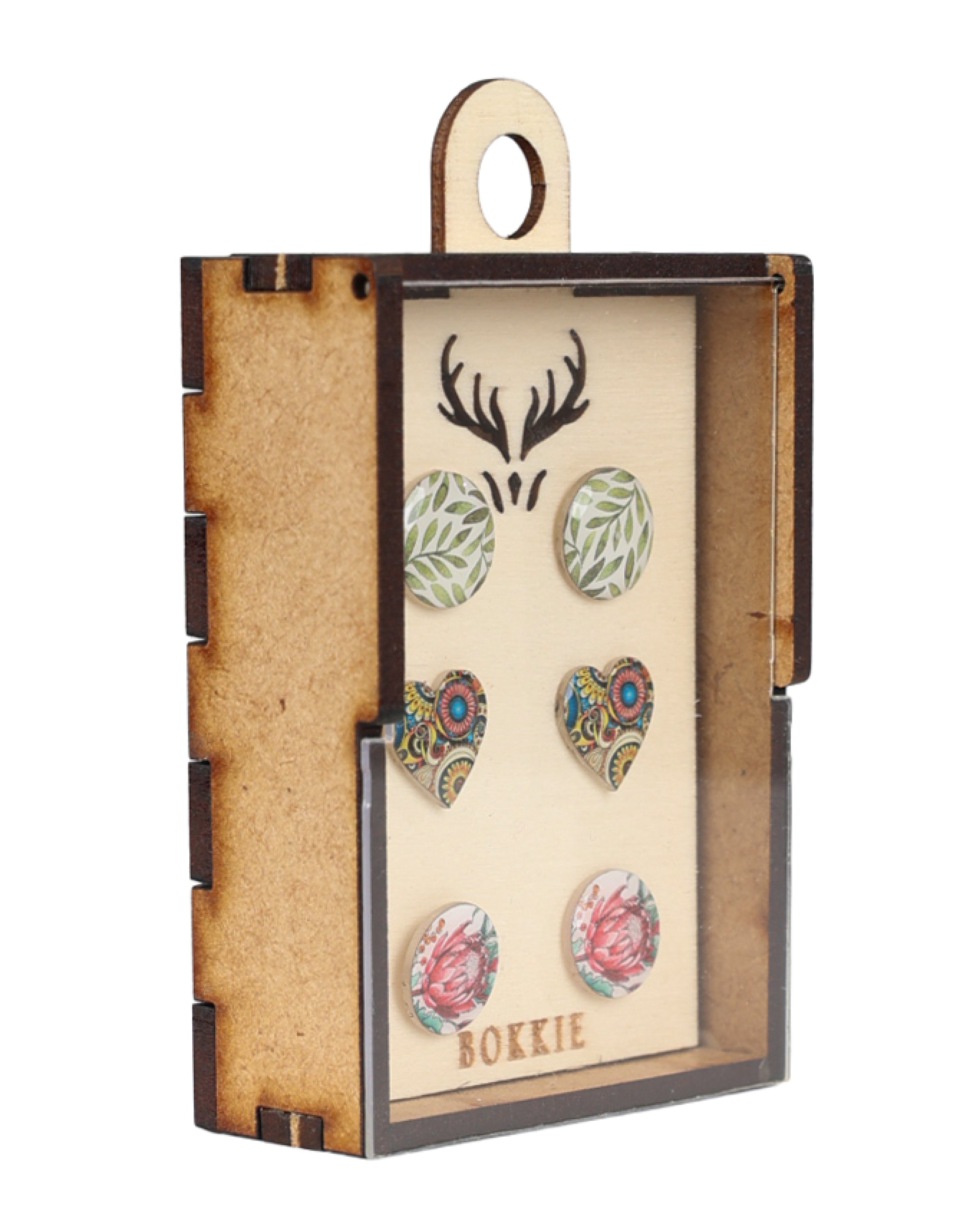 3 Pack Leaf Protea Earrings