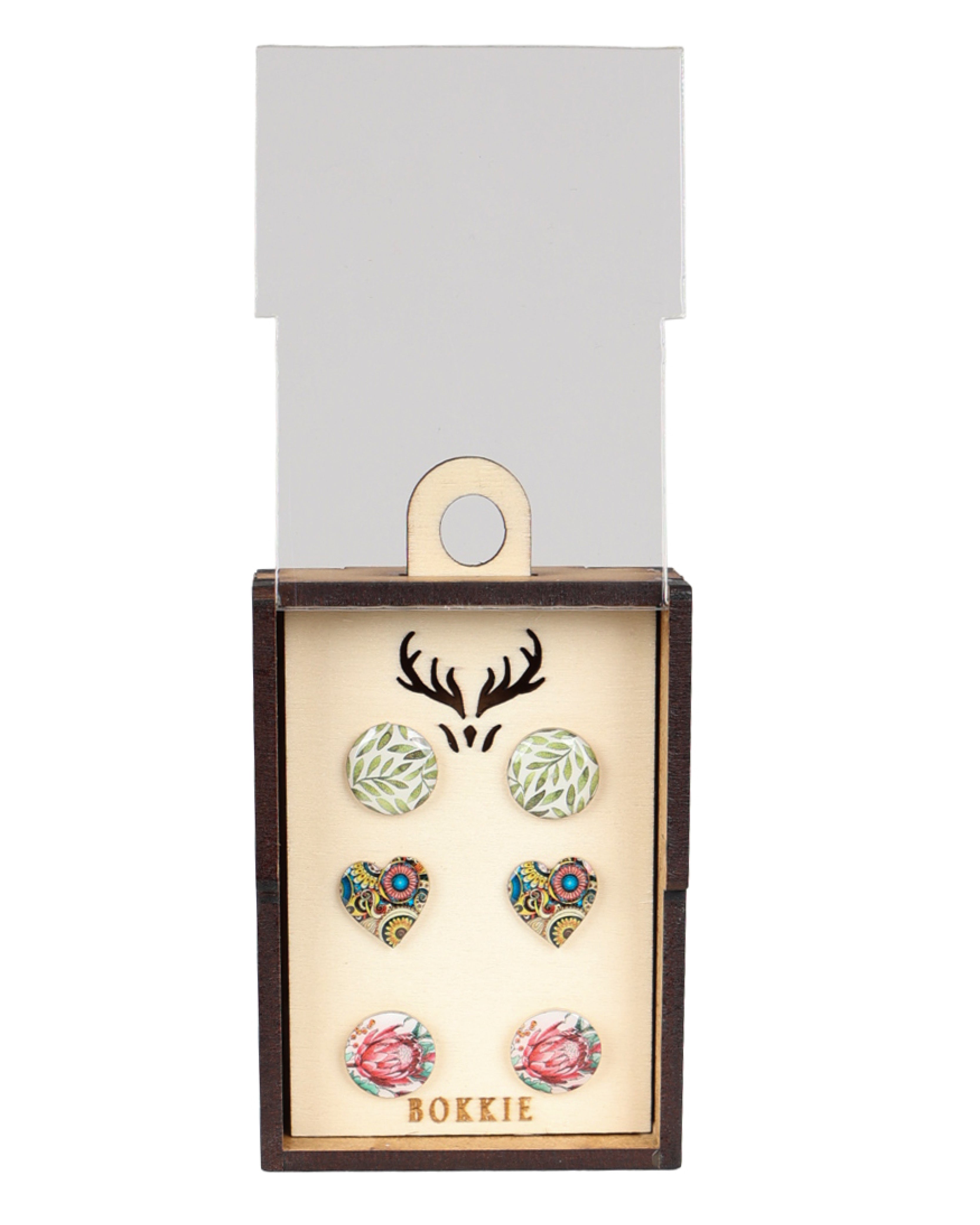 3 Pack Leaf Protea Earrings
