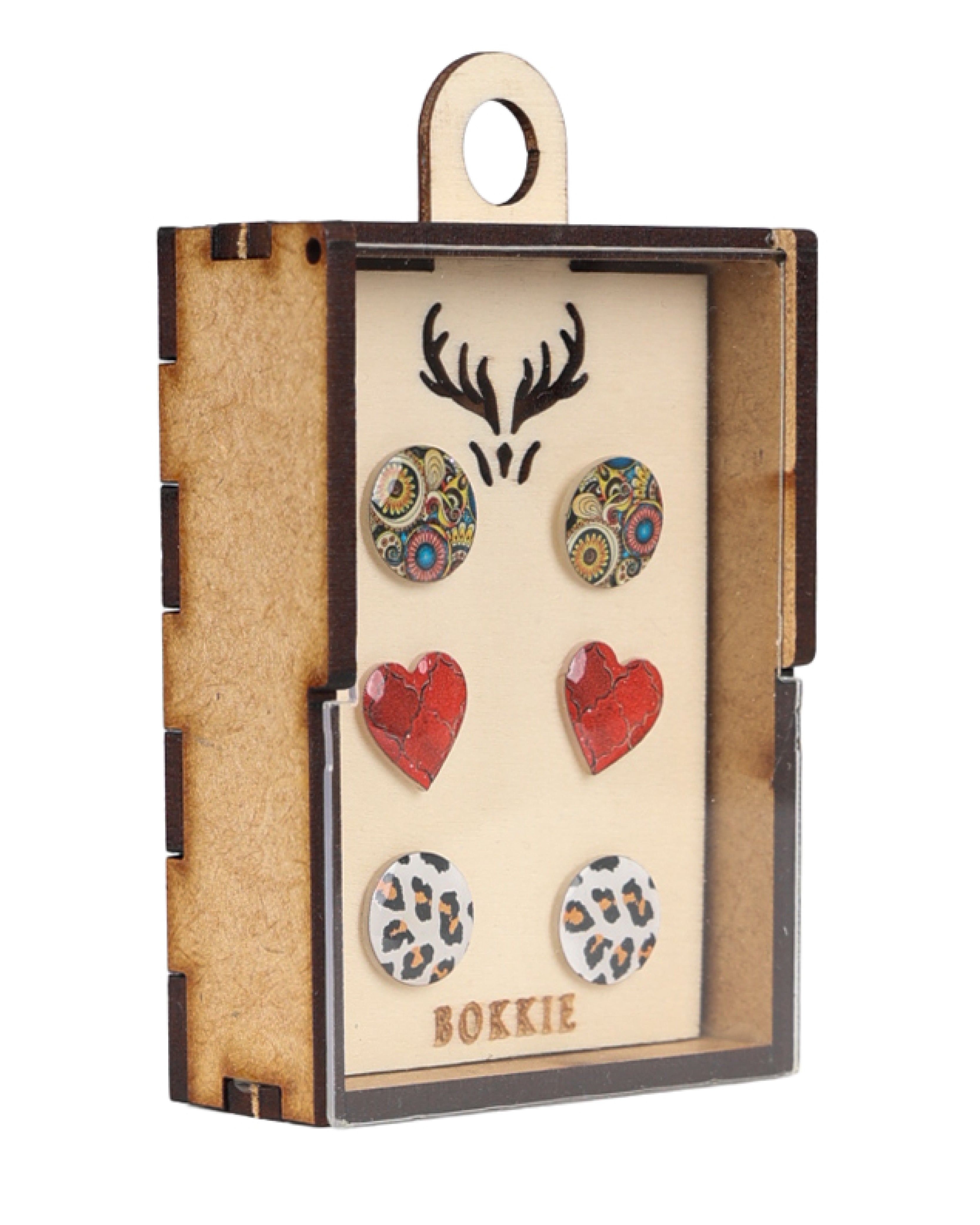 3 Pack Floral Leopard Earrings