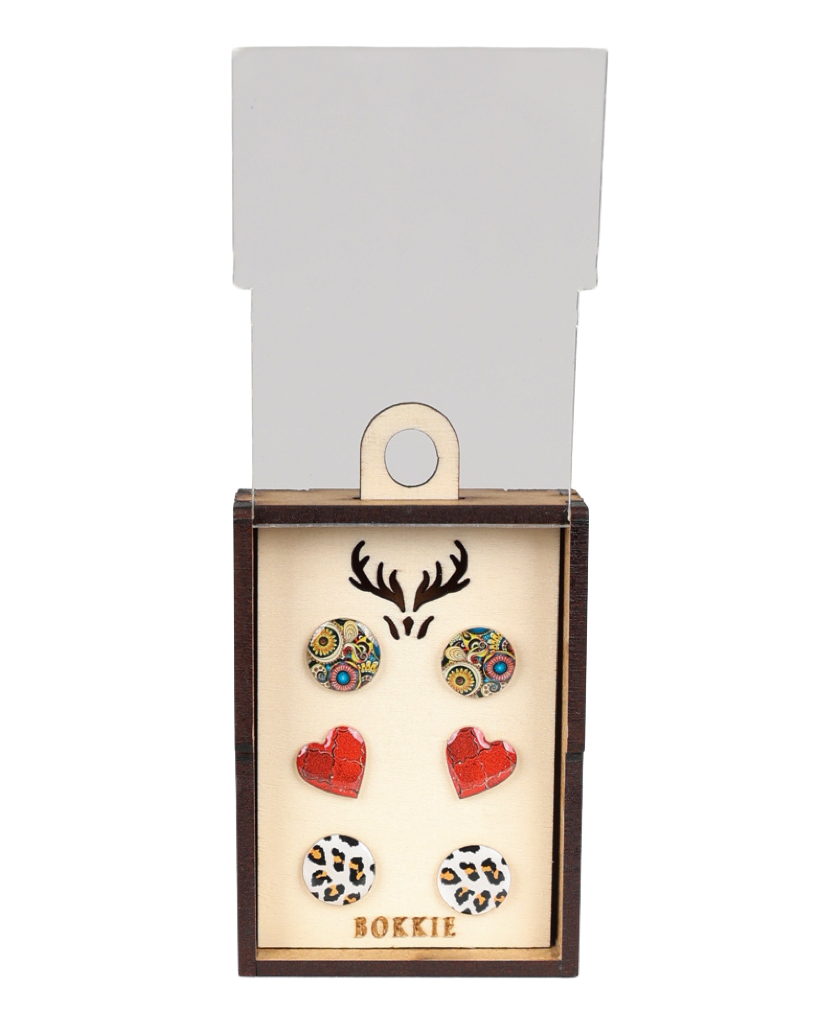 3 Pack Floral Leopard Earrings