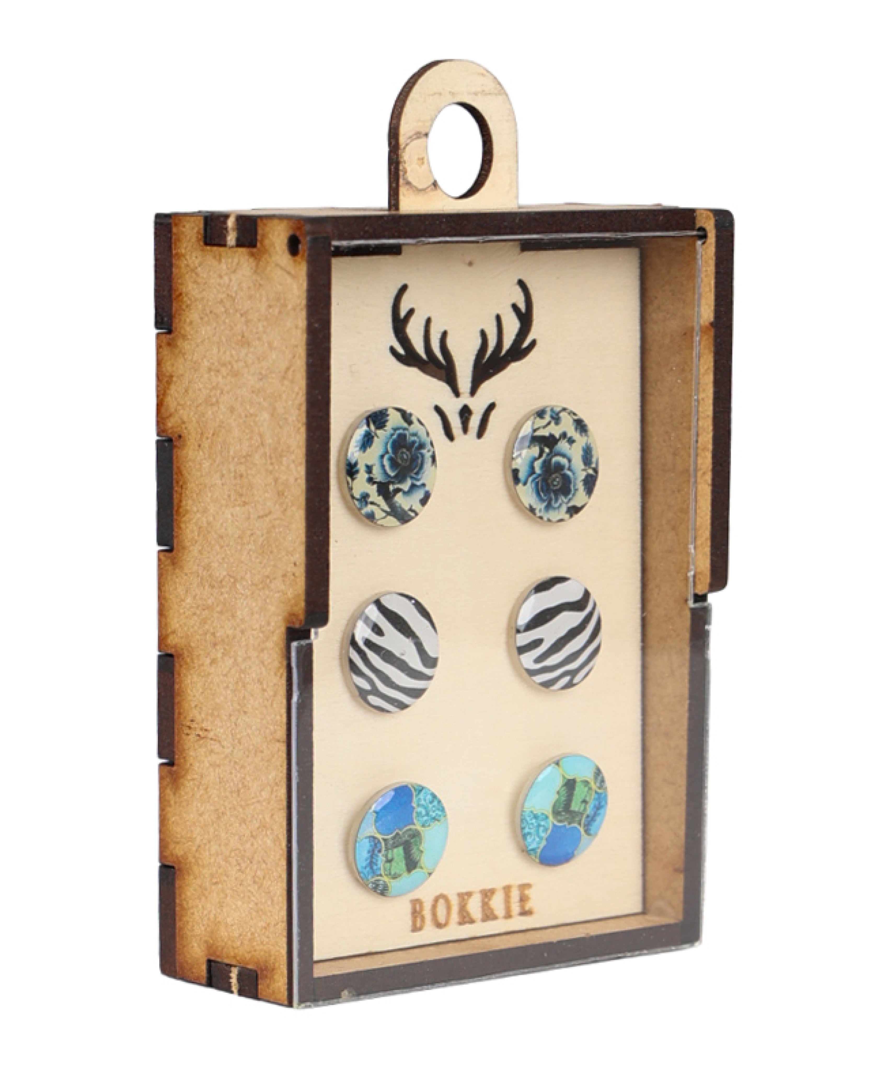 3 Pack Floral Zebra Earrings