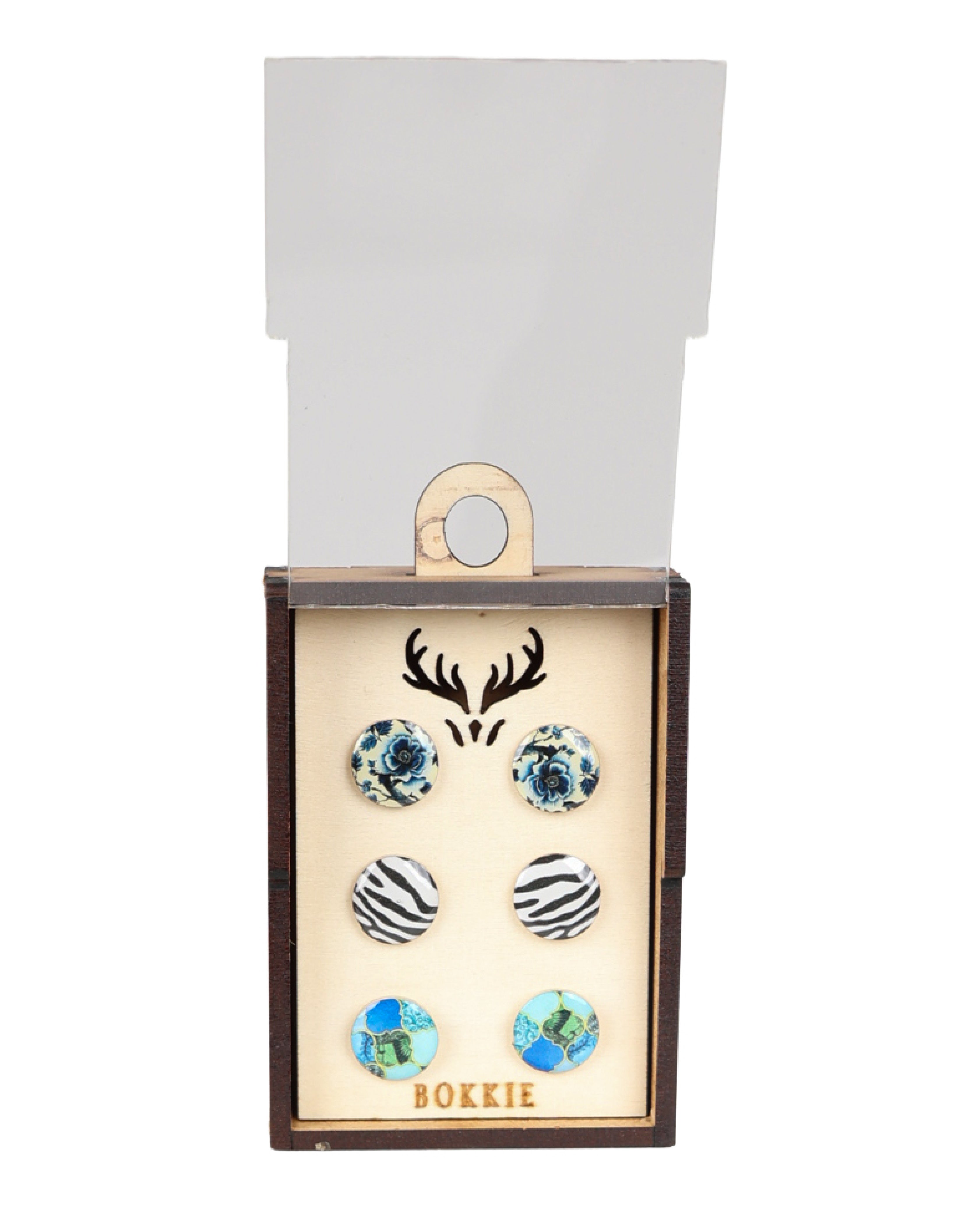 3 Pack Floral Zebra Earrings