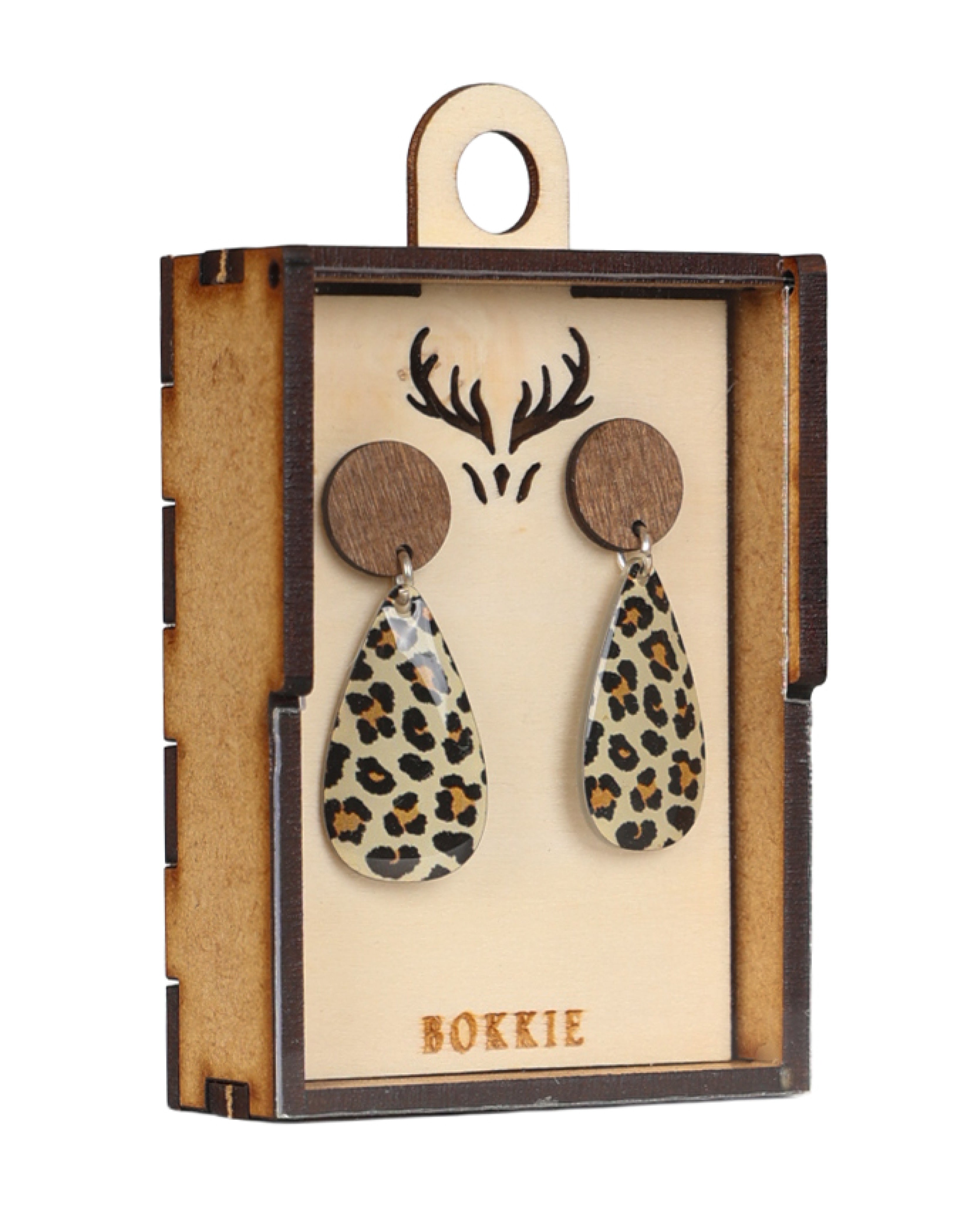 Leopard Teardrop Earrings