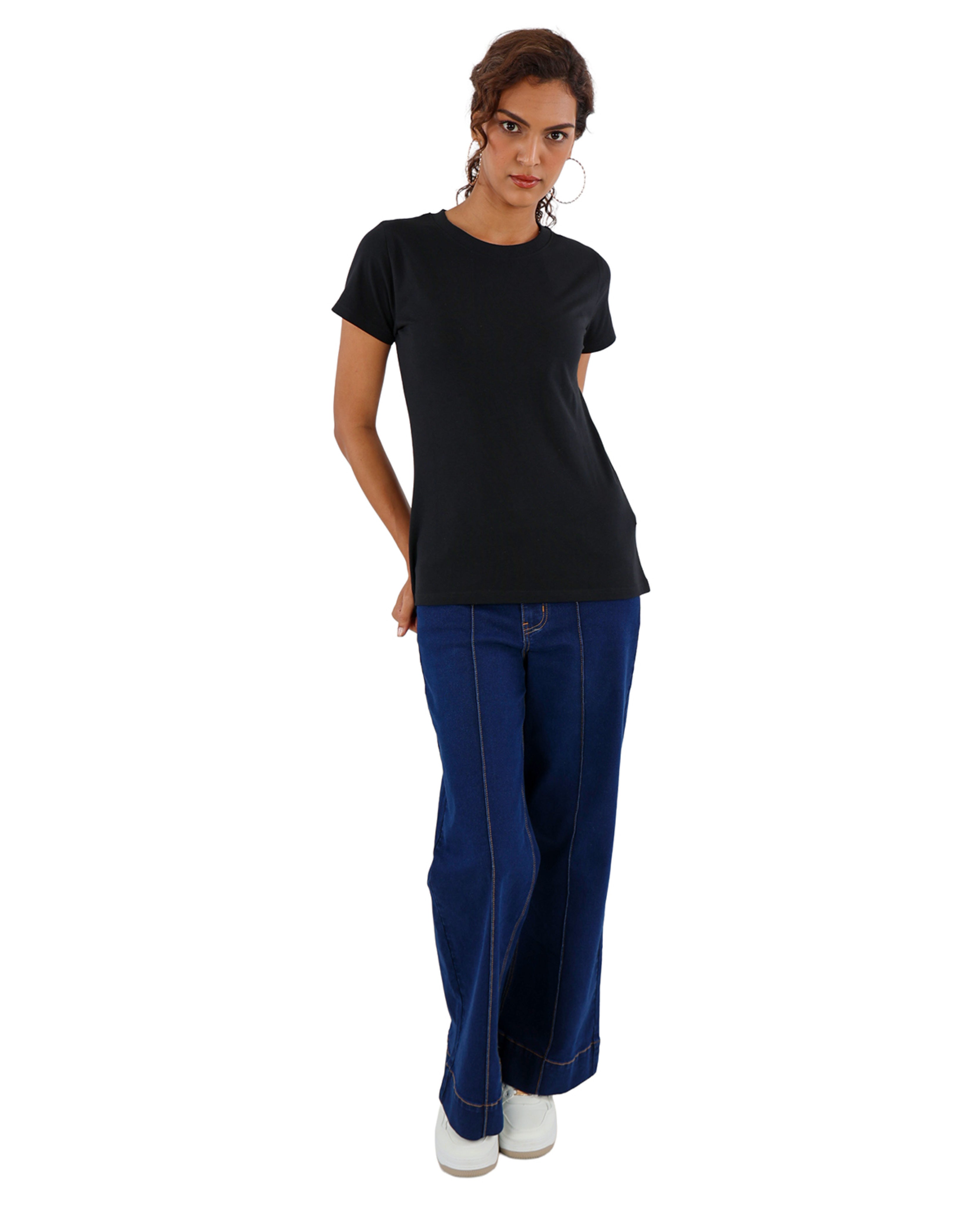 Short Sleeve Crew Neck Black T-Shirt