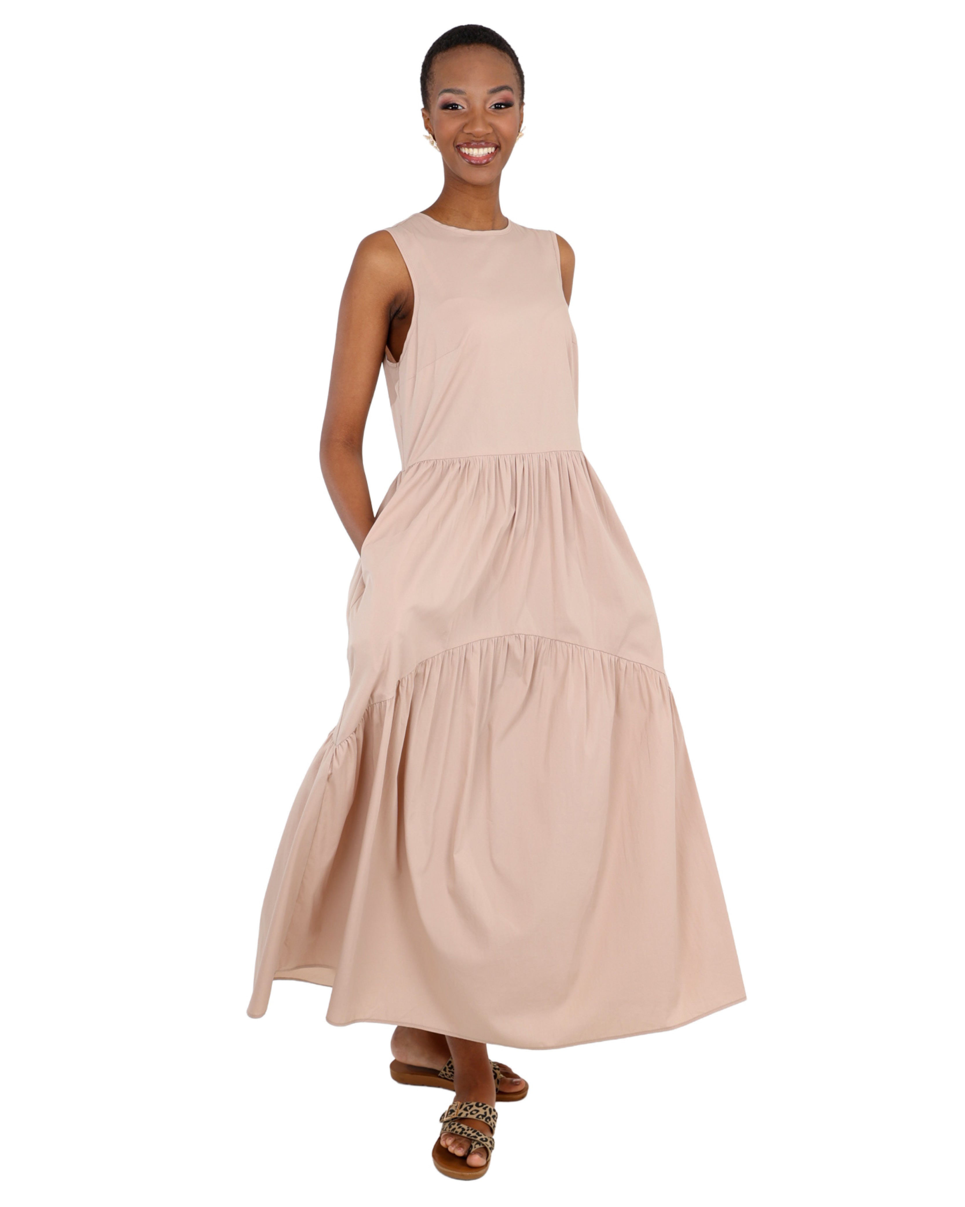 Sleeveless Tiered Maxi Dress