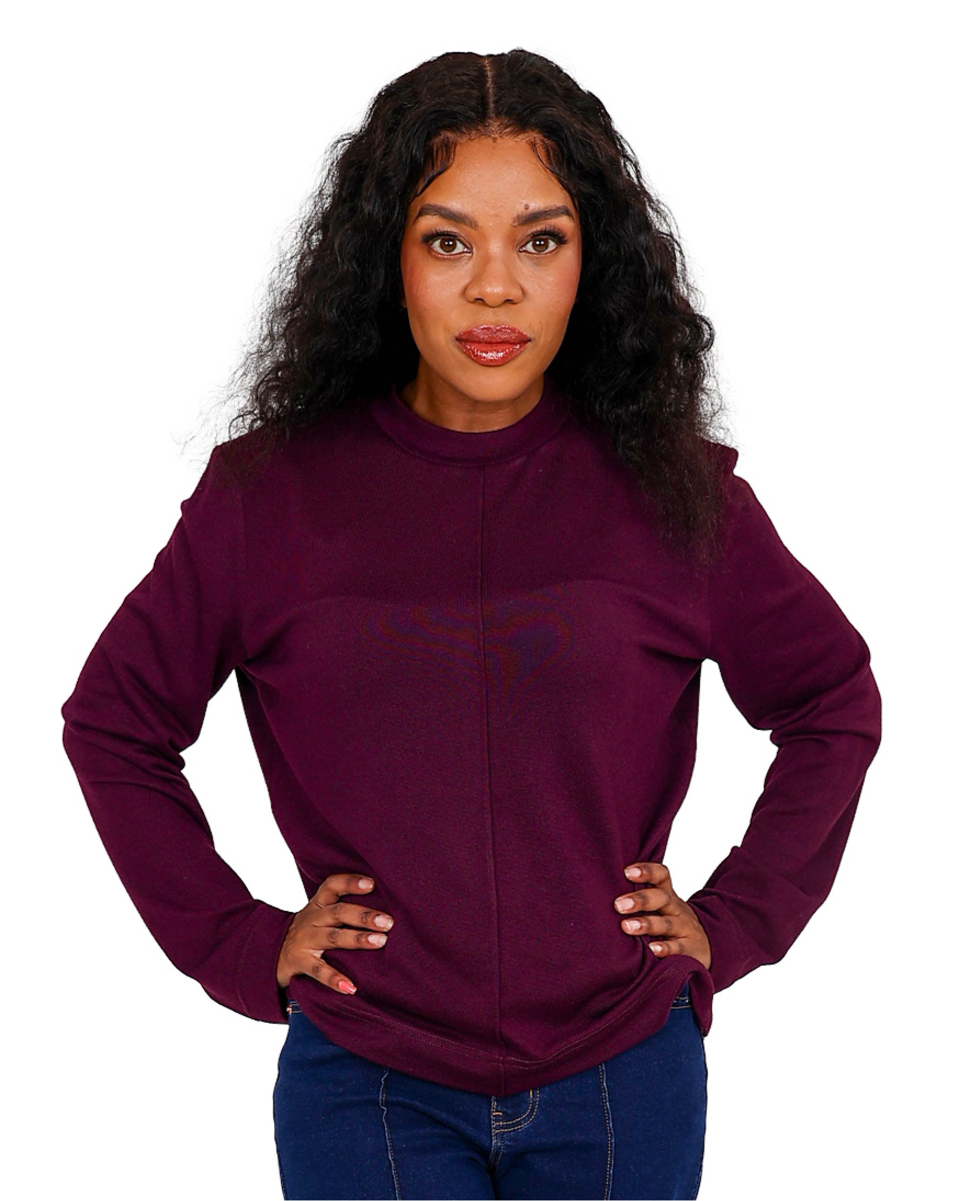 Long Sleeve Grape French Knit Top