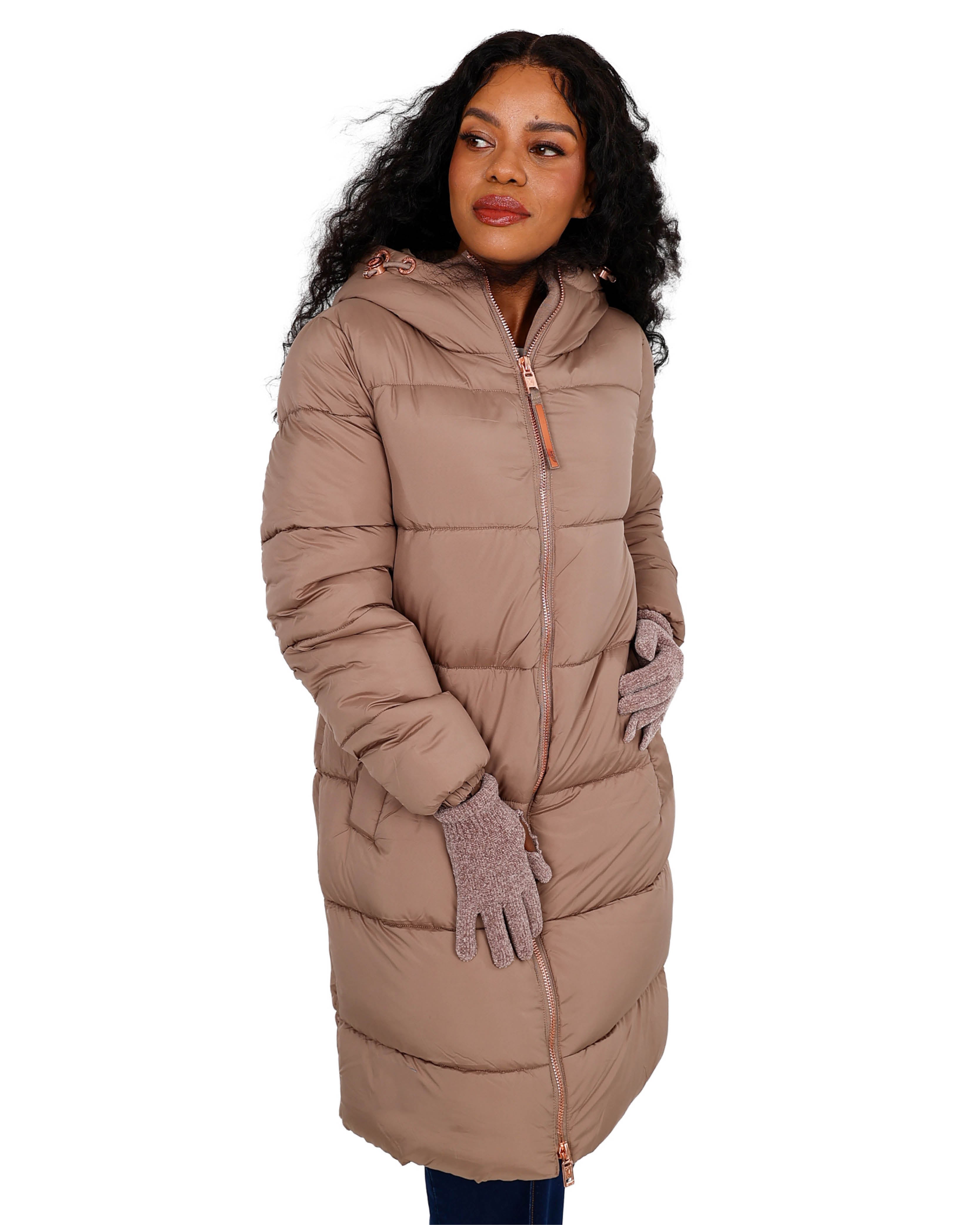 Light Brown Quilted Padded Coat