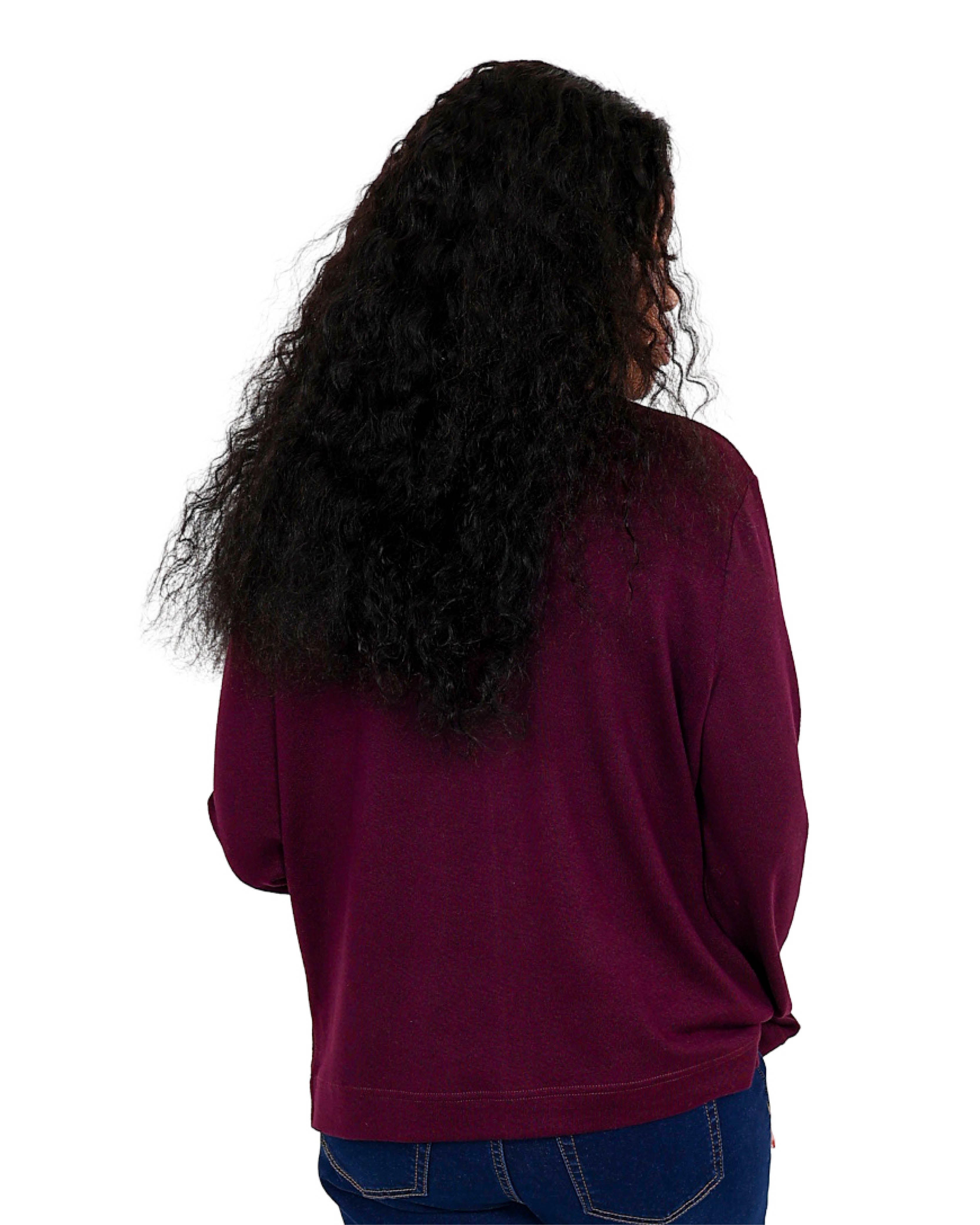 Long Sleeve Grape French Knit Top