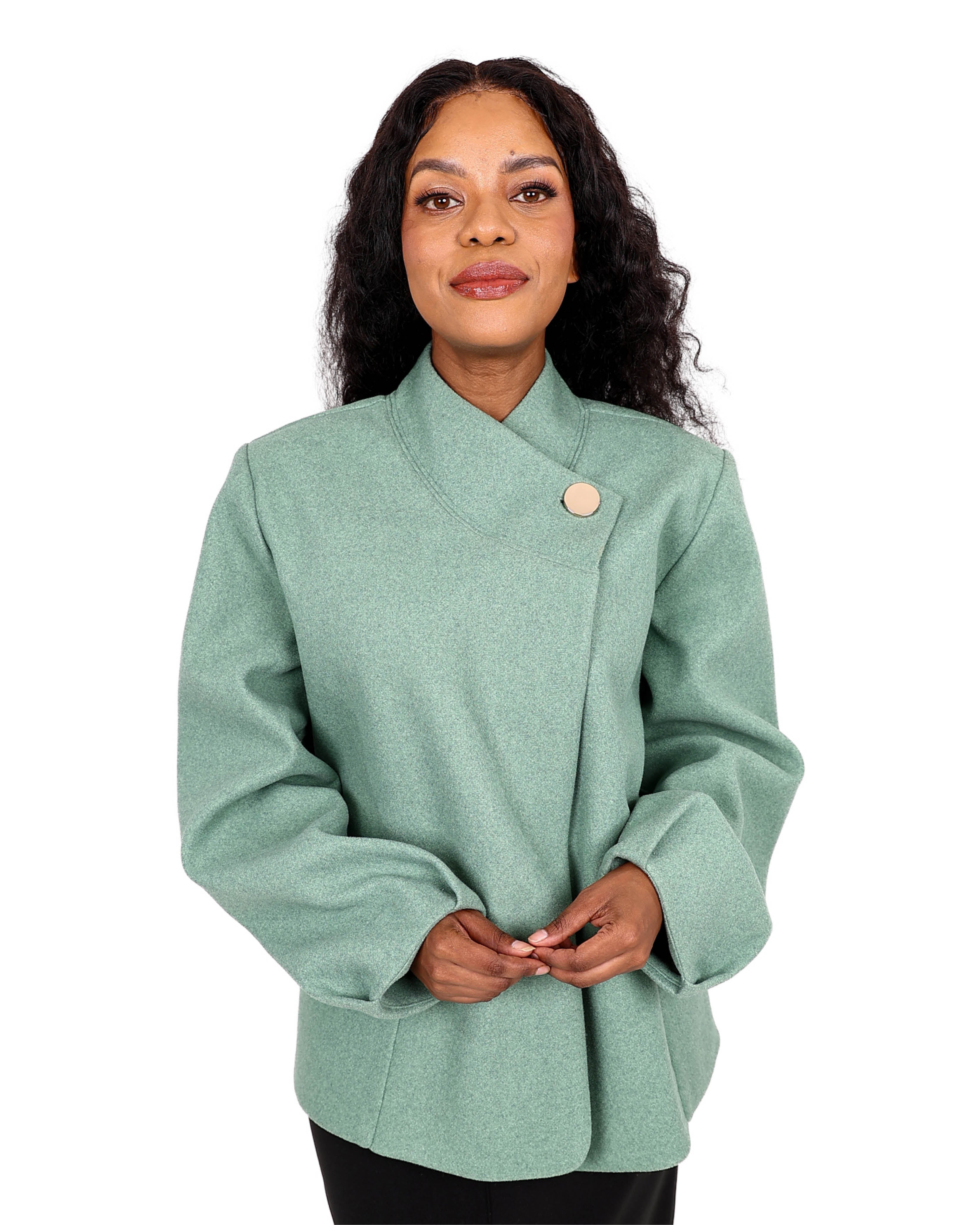 Sage Melton Wrap Jacket