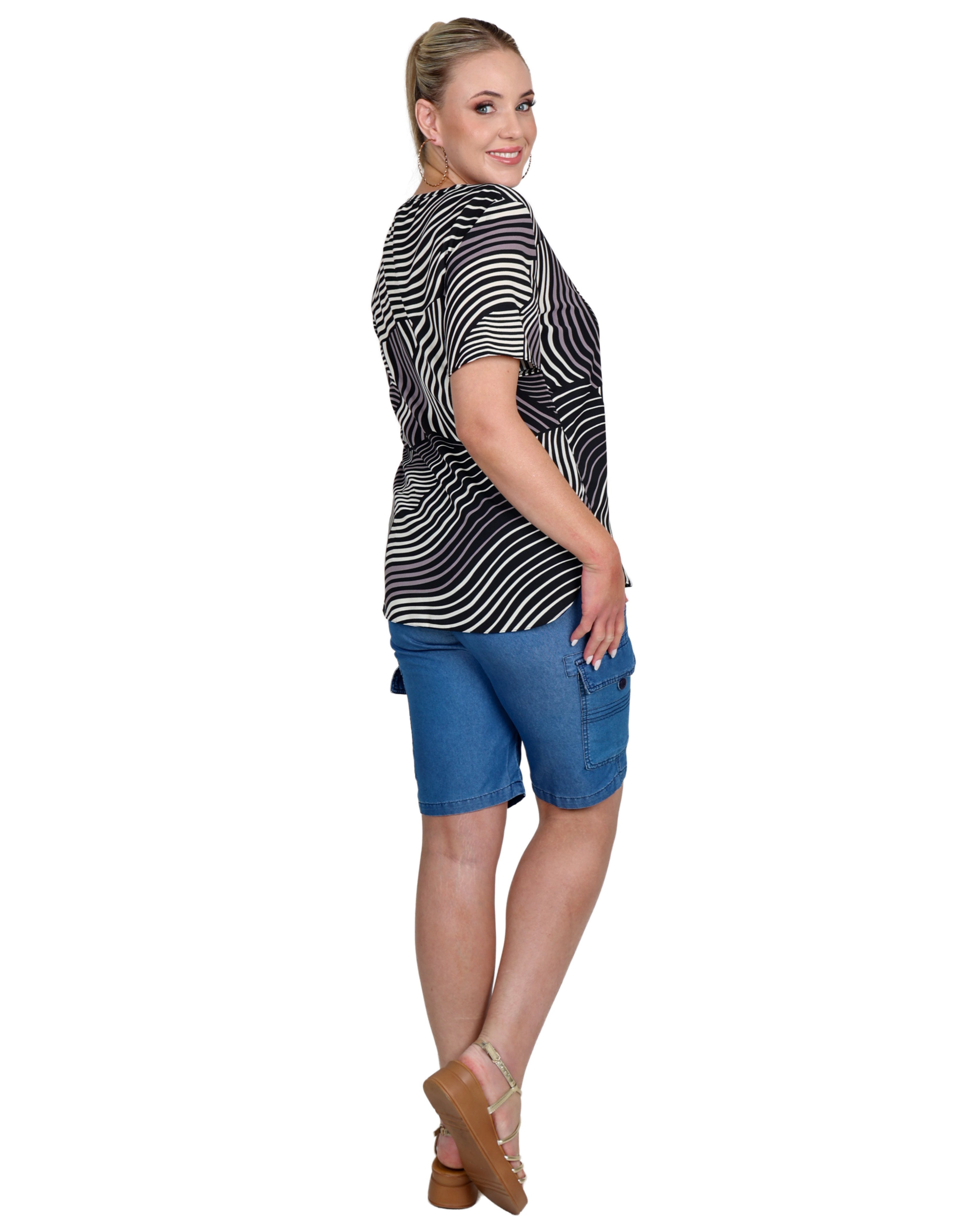 Short Sleeve Printed Blouse