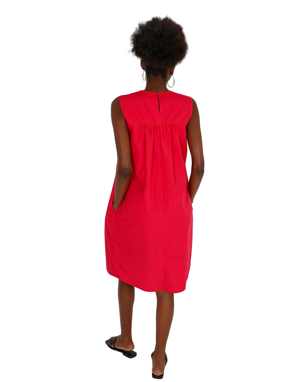 Cerise Sleeveless Knee Length Dress