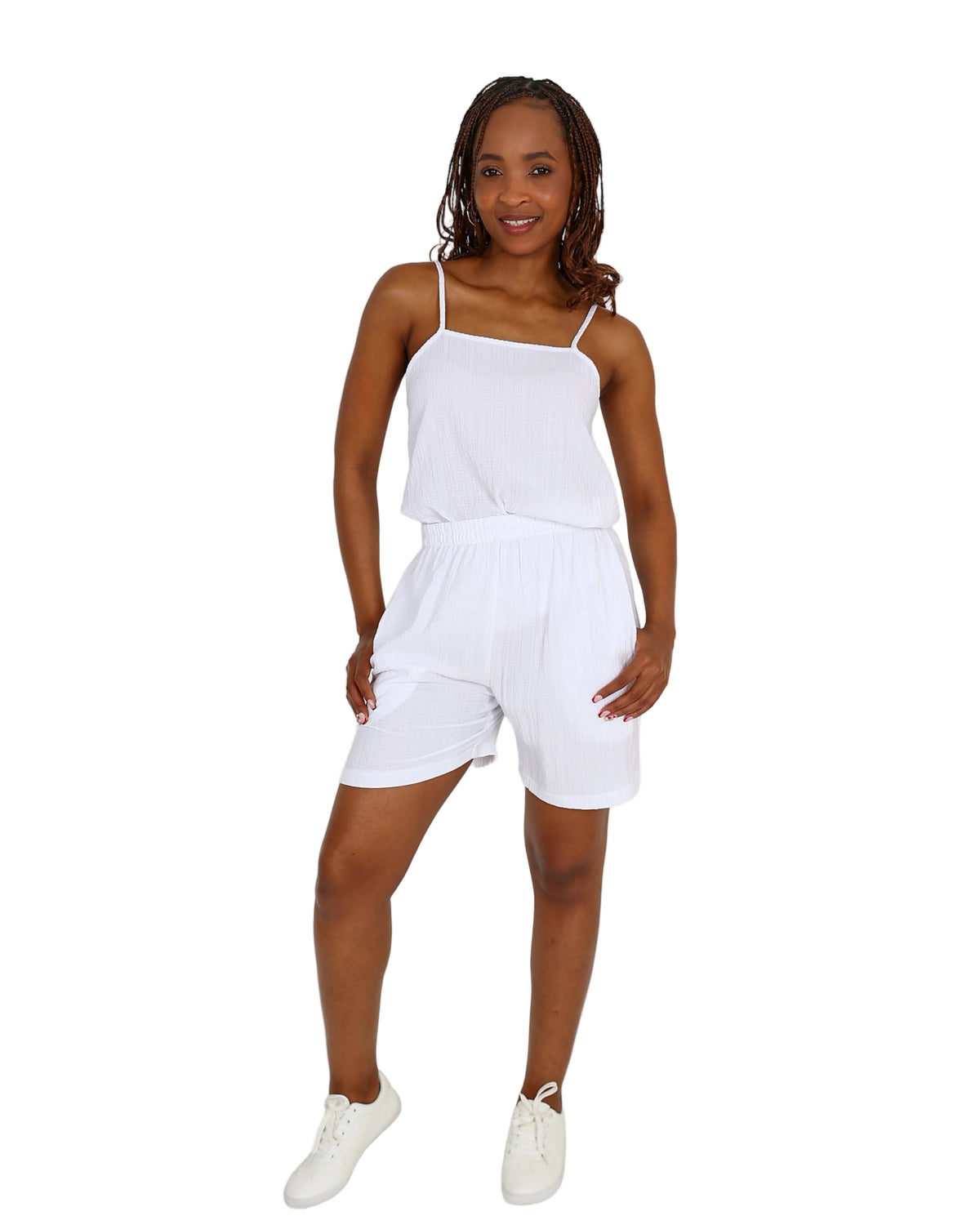 White Elasticated Shorts