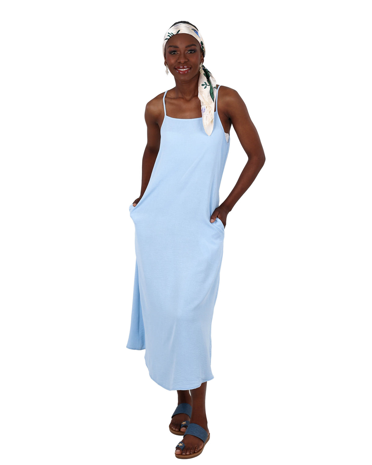 Strappy Light Blue Maxi Dress