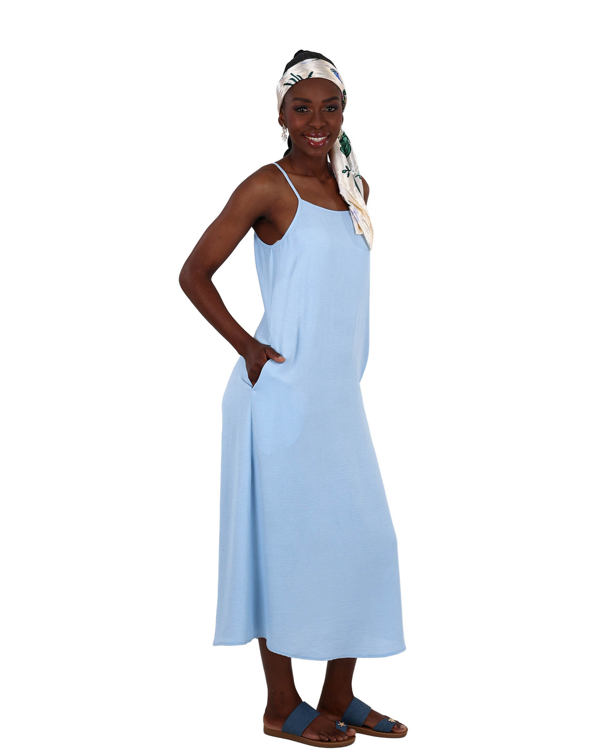 Strappy Light Blue Maxi Dress