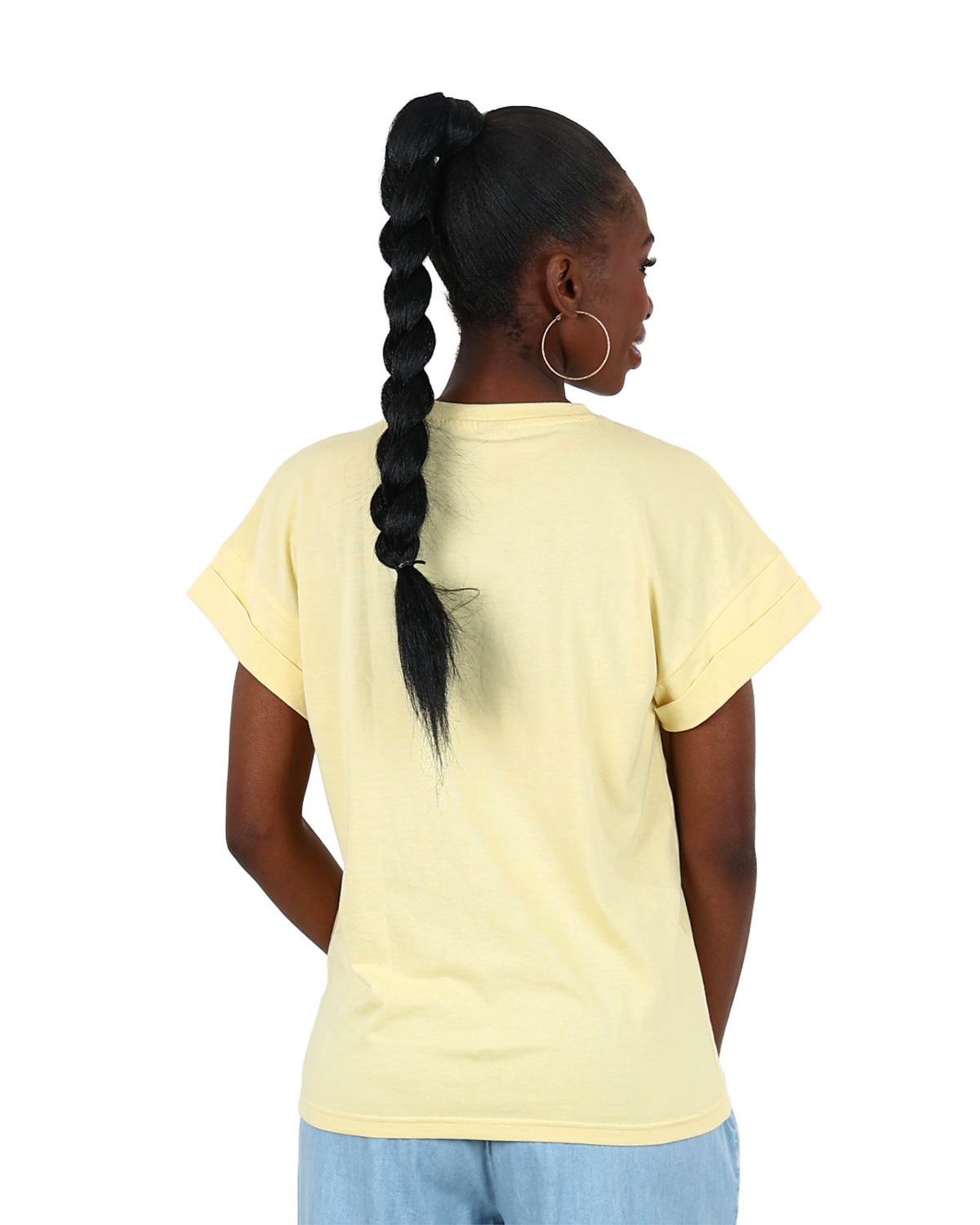 Yellow Short Sleeve Turn Back T-Shirt