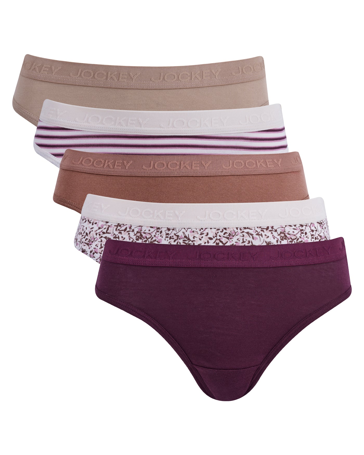 Ladies Jockey 5 Pack Taupe & Blush Bikini Panties
