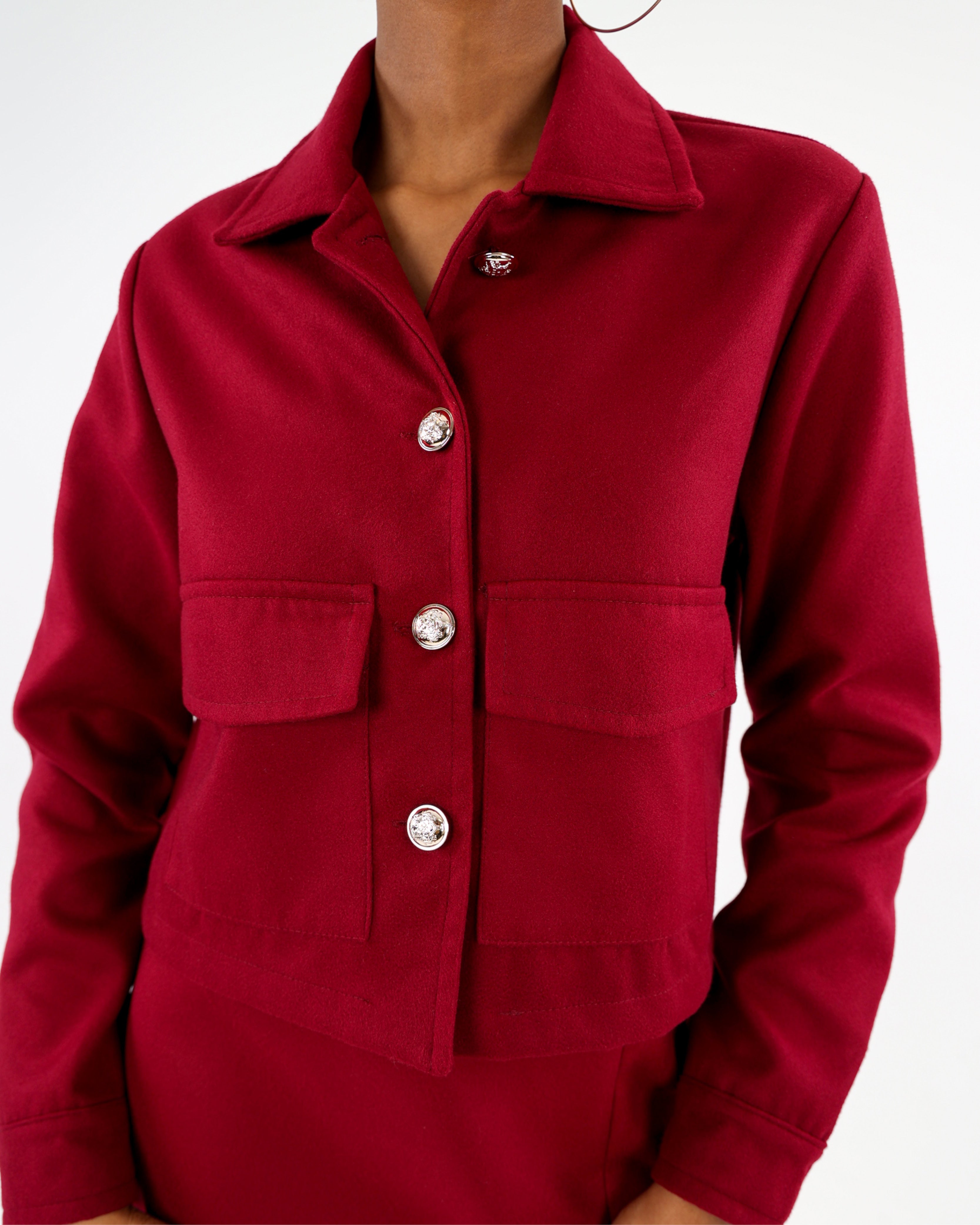 Crop Melton Jacket