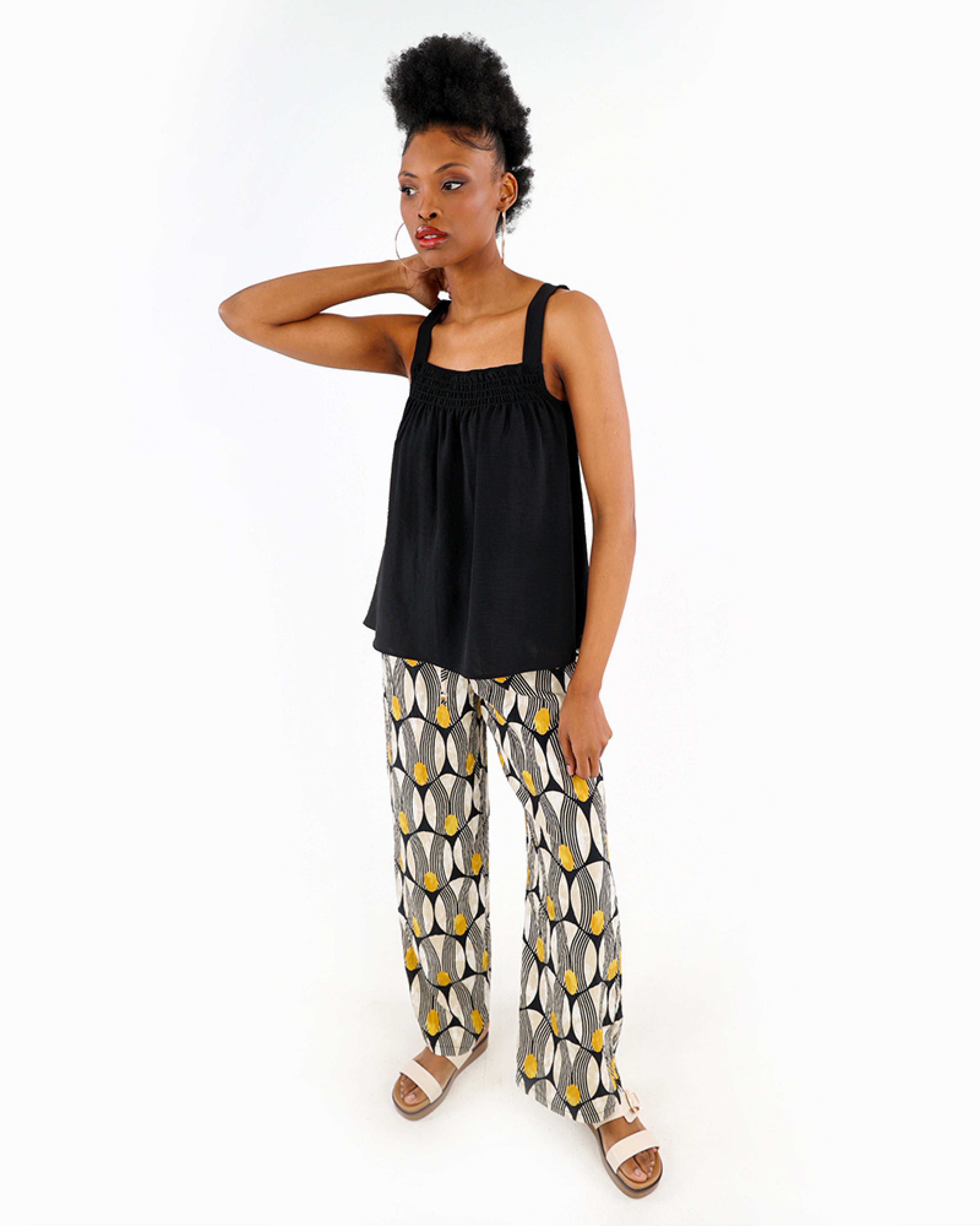 Strappy Smock Detail Swing Top