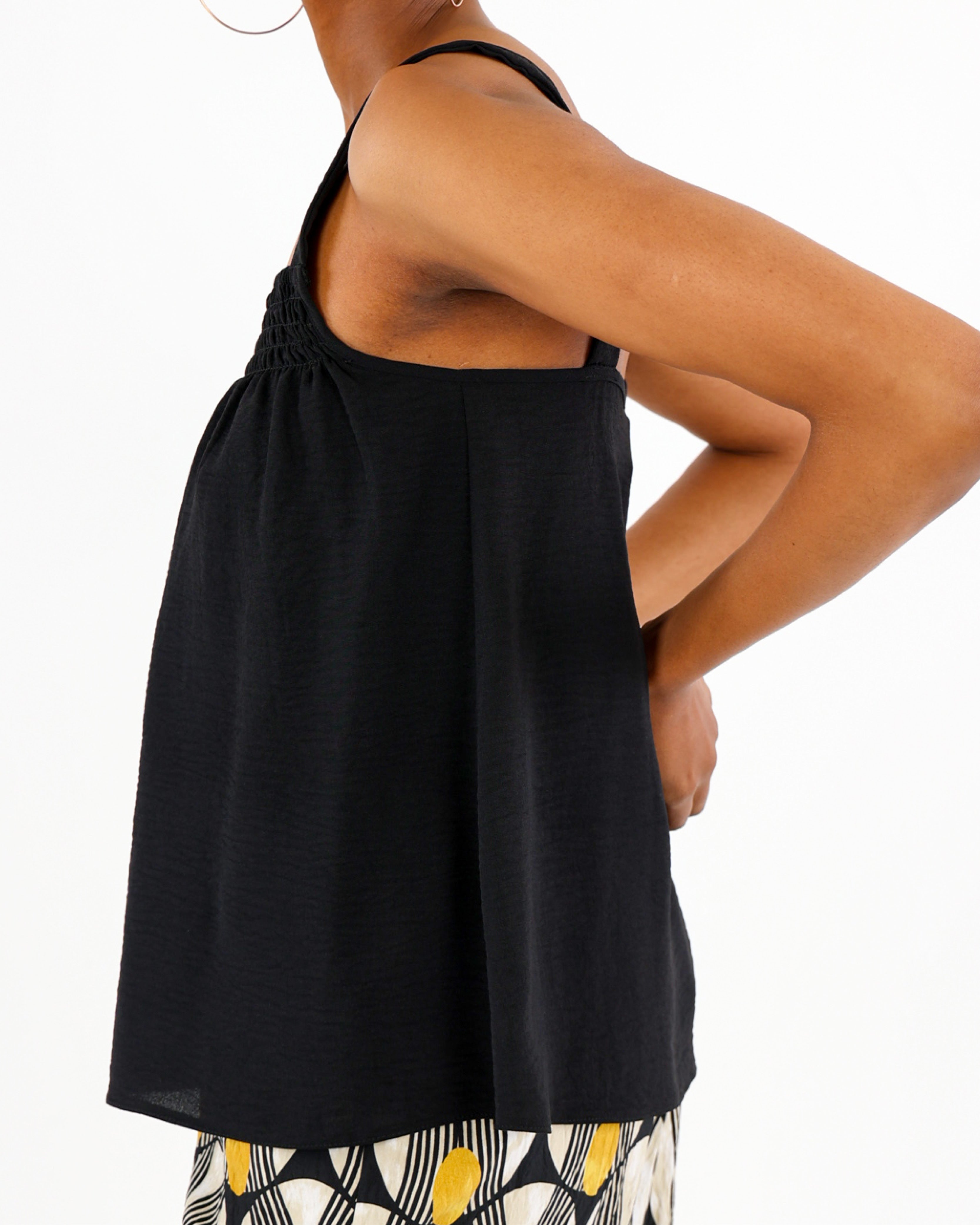 Strappy Smock Detail Swing Top