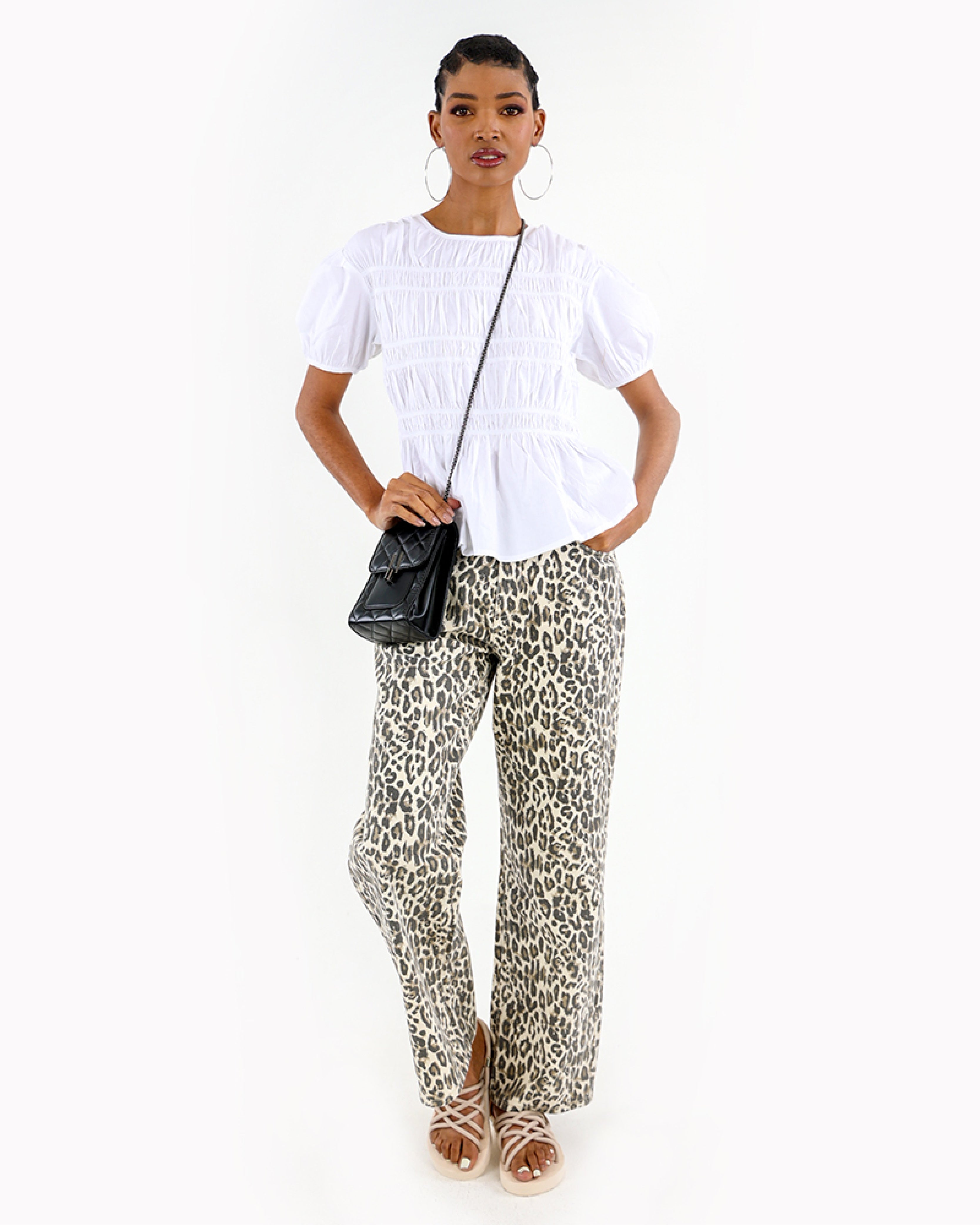 Leopard Print Baggy Carpenter Pants