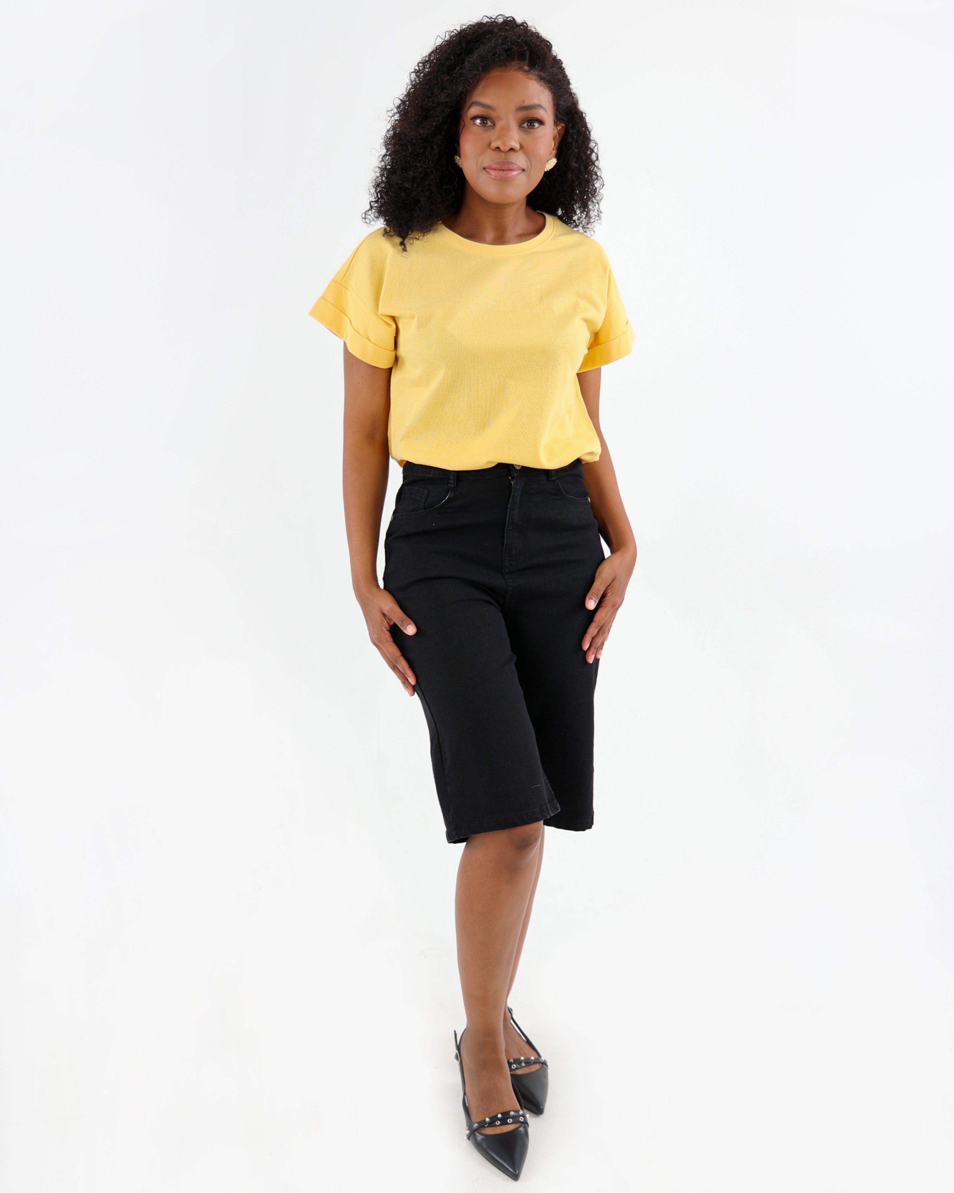 Yellow Turn Back Short Sleeve T-Shirt