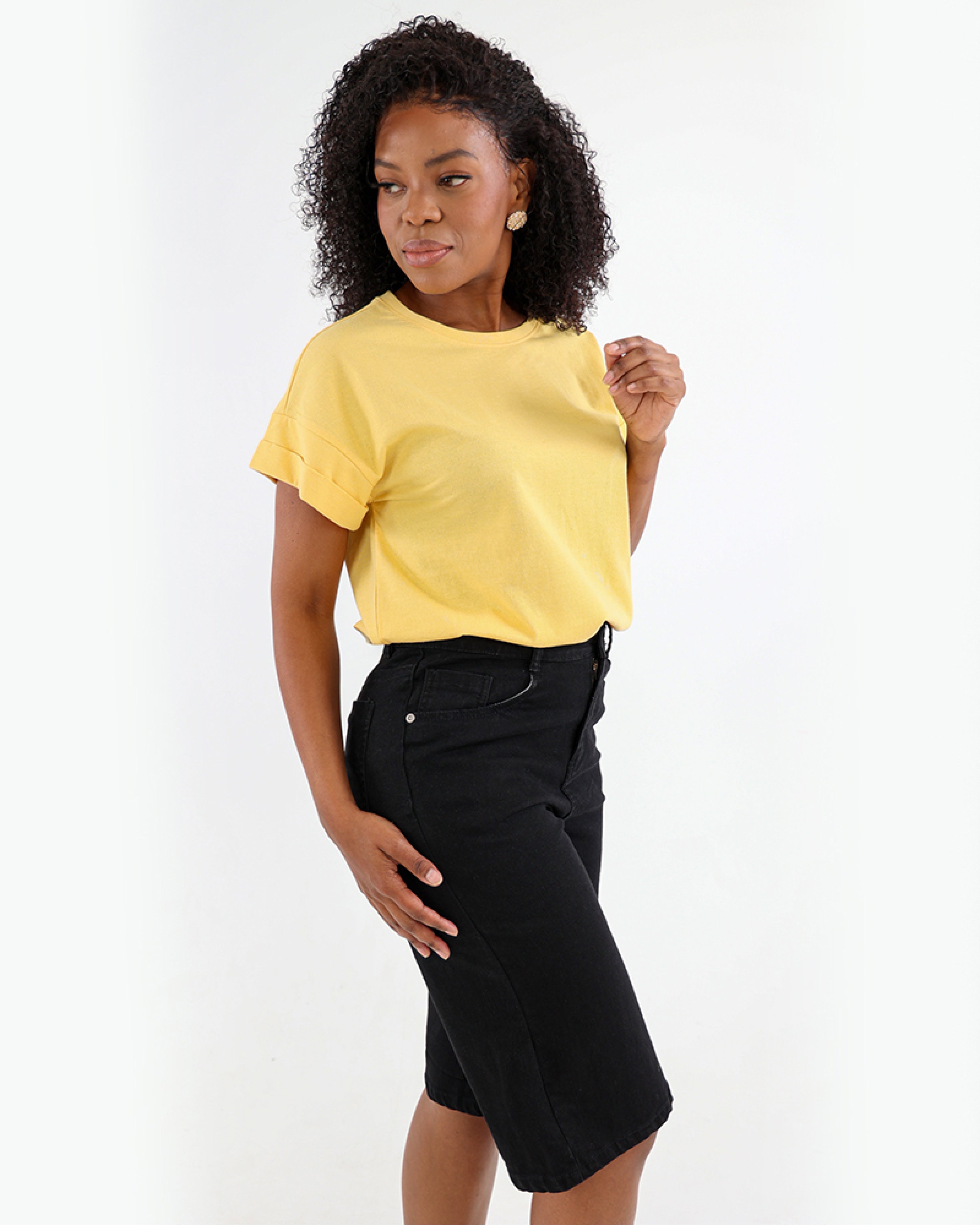 Black Denim Bermuda Shorts