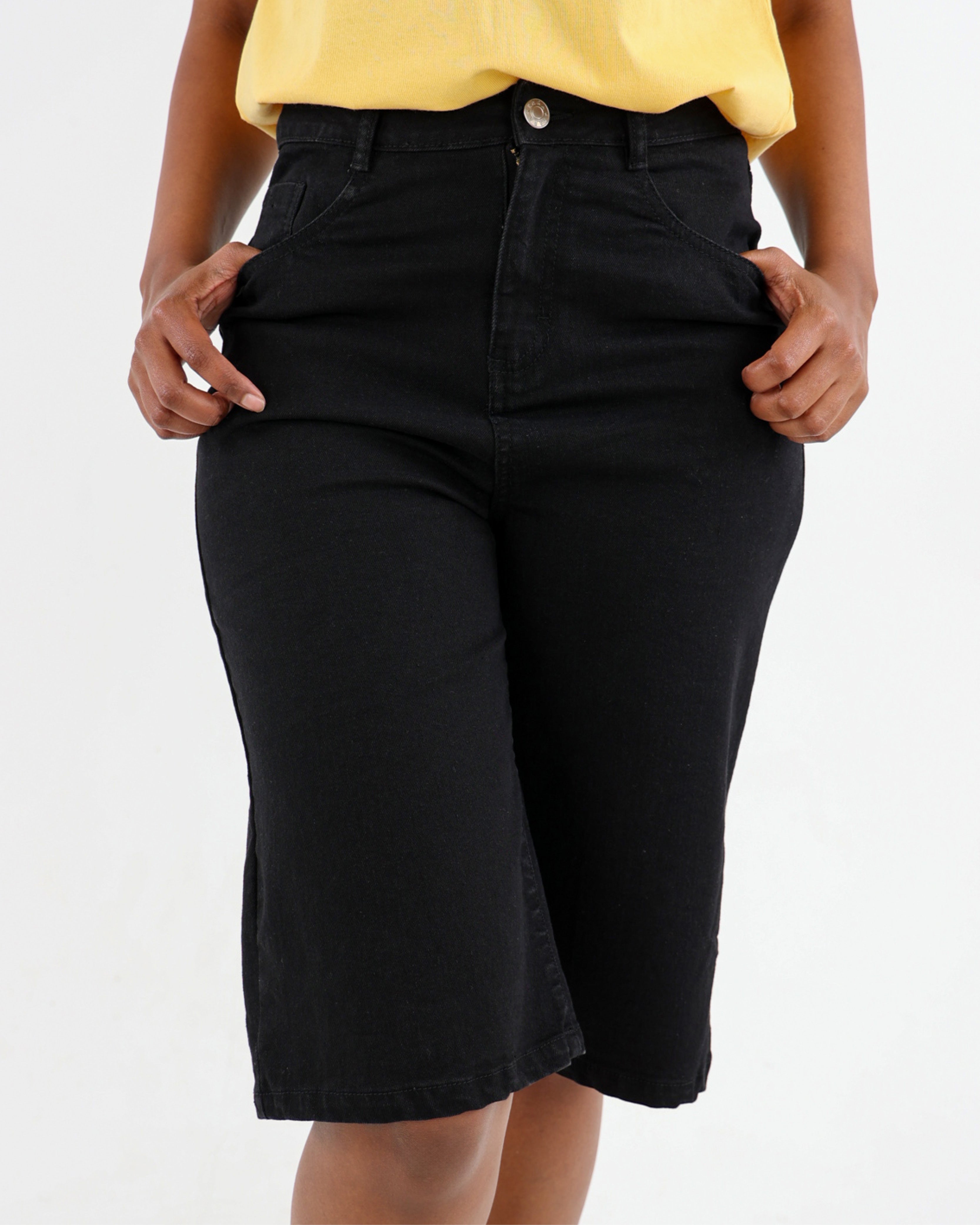 Black Denim Bermuda Shorts